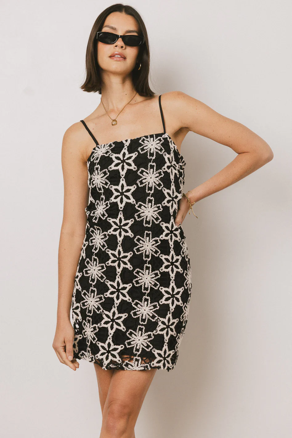 Cory Embroidered Mini Dress