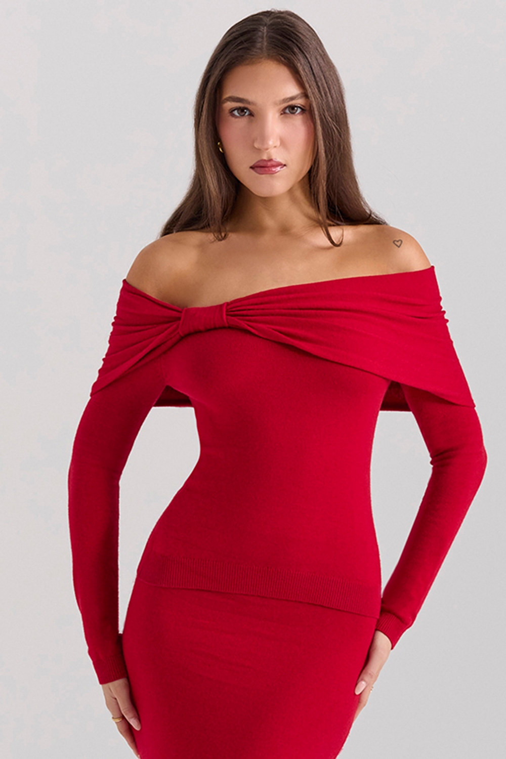 holly red cashmere blend sweater