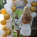 Golden Moon Long Sleeve Mini Dress White - luluinthesky