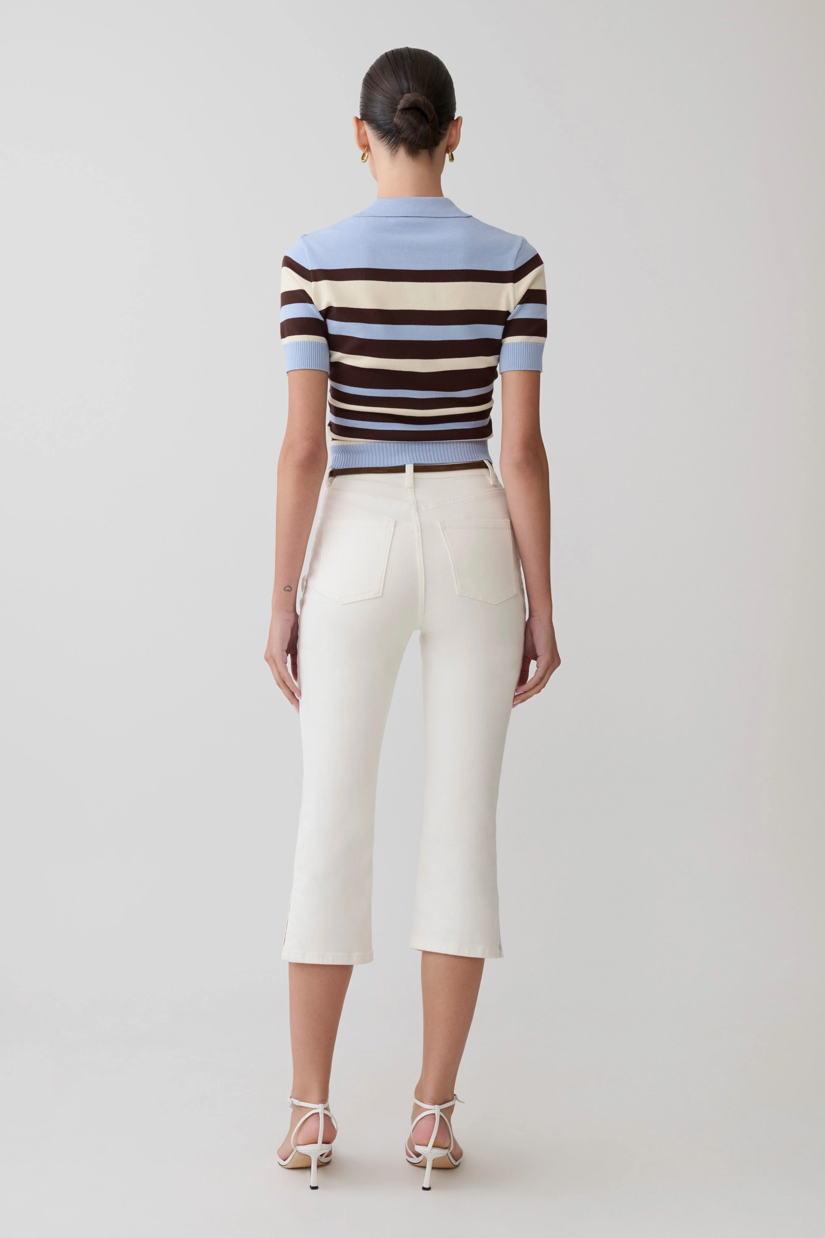 Mary Denim Capris - White