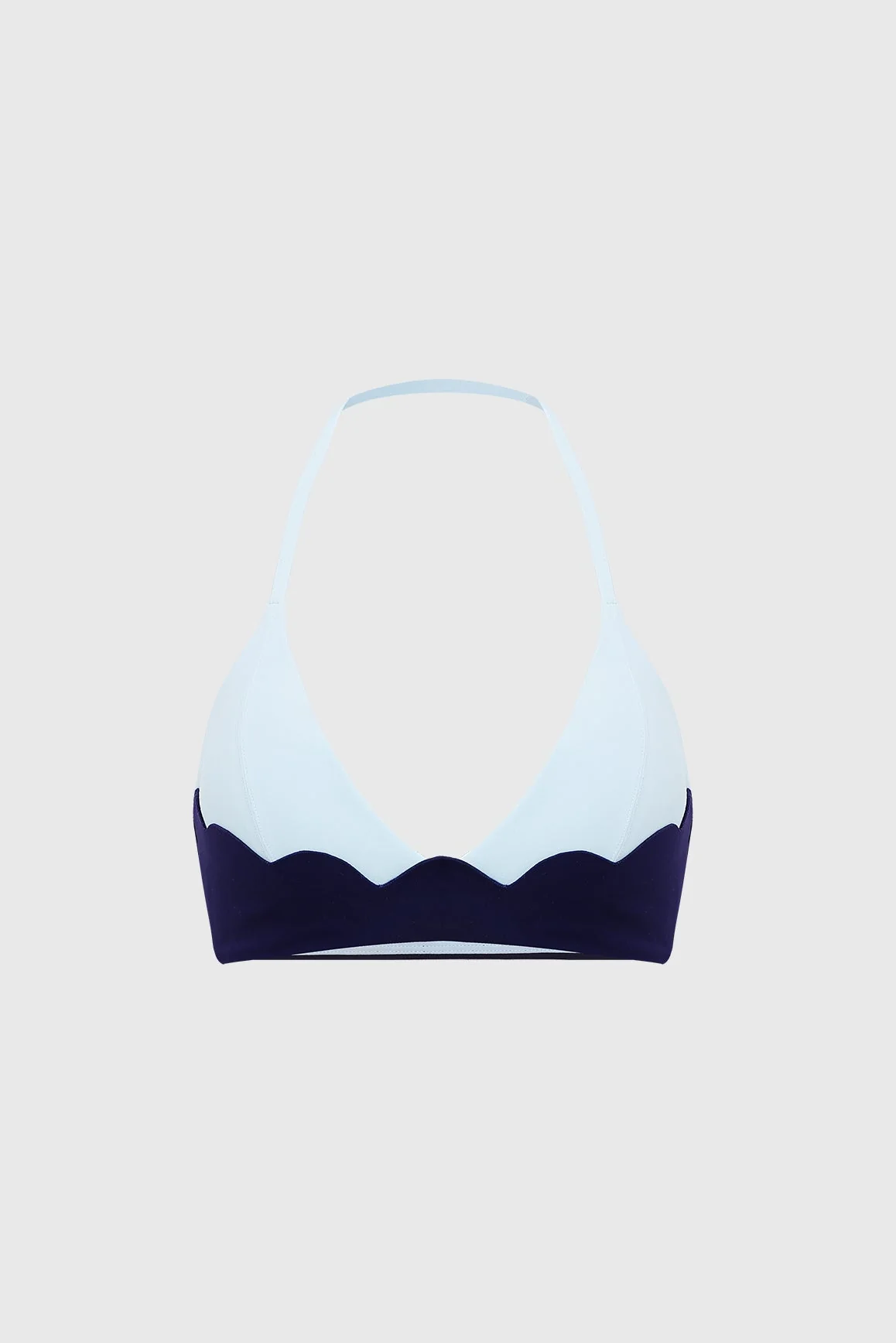 Riviera Scallop Contrast Halter Bra