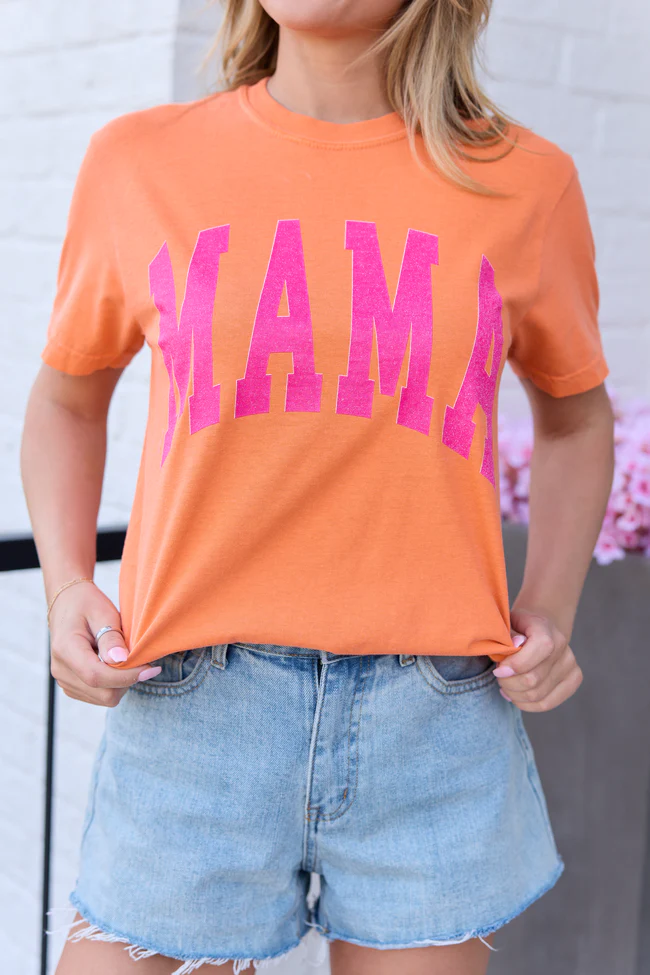 Mama Block Burnt Orange Graphic Tee
