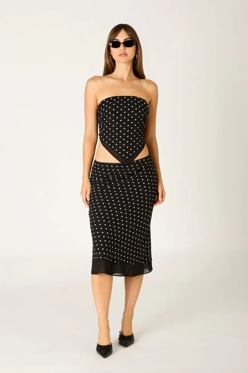 Polka Dot Midi Skirt