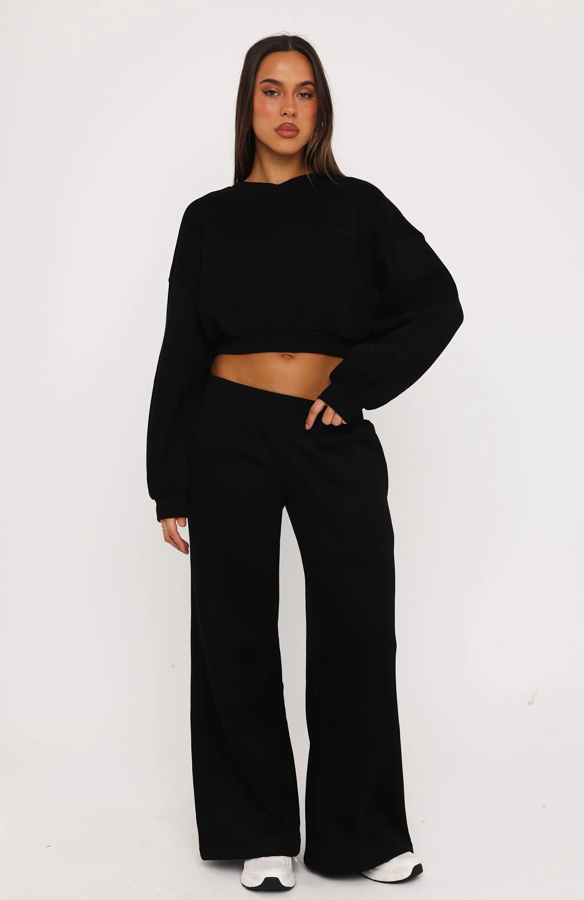Give You A Break Wide Leg Sweatpants Black