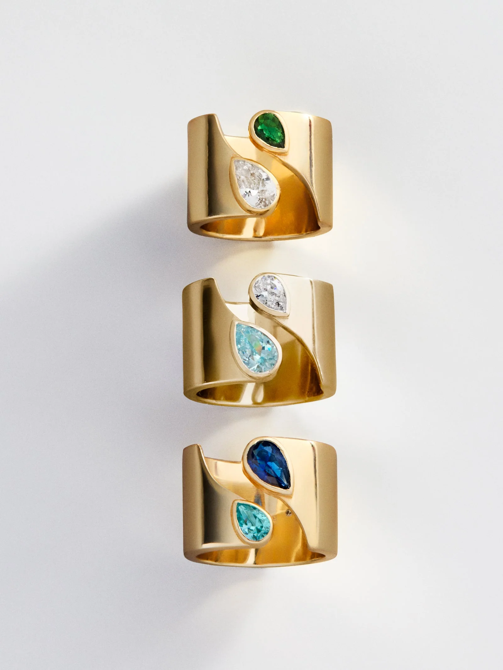 Open Band Custom Birthstone Ring  - Gold