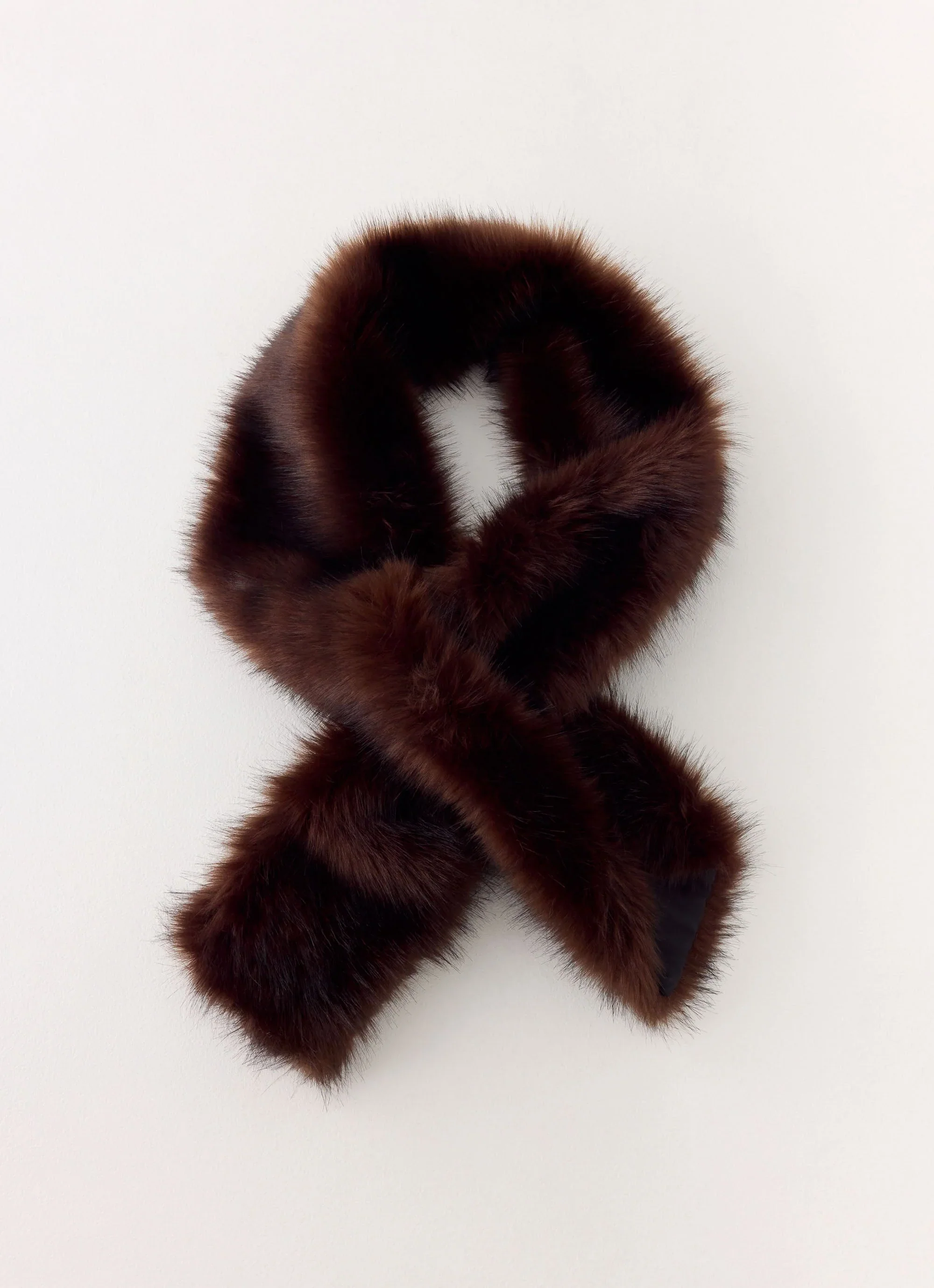 Saskia Faux Fur Scarf - Chocolate
