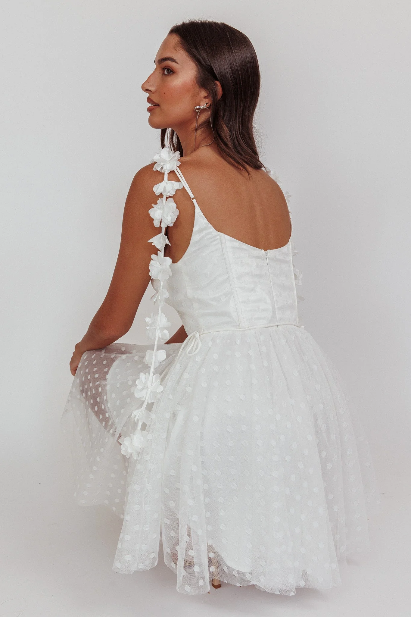 Fairytale Dream Floral Strap Mini Dress White - luluinthesky