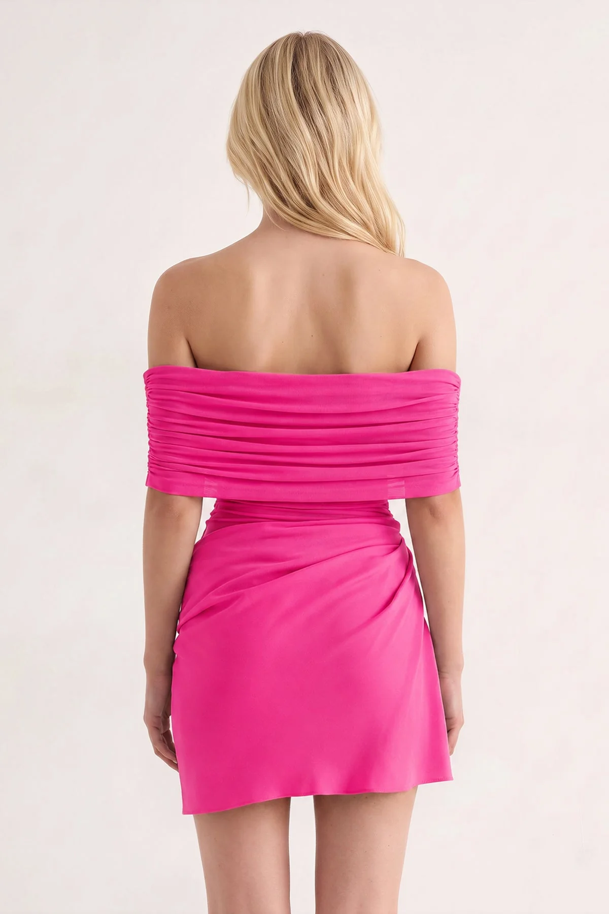 Aqua Off the Shoulder Sheath Ruched Tulle Homecoming Dress