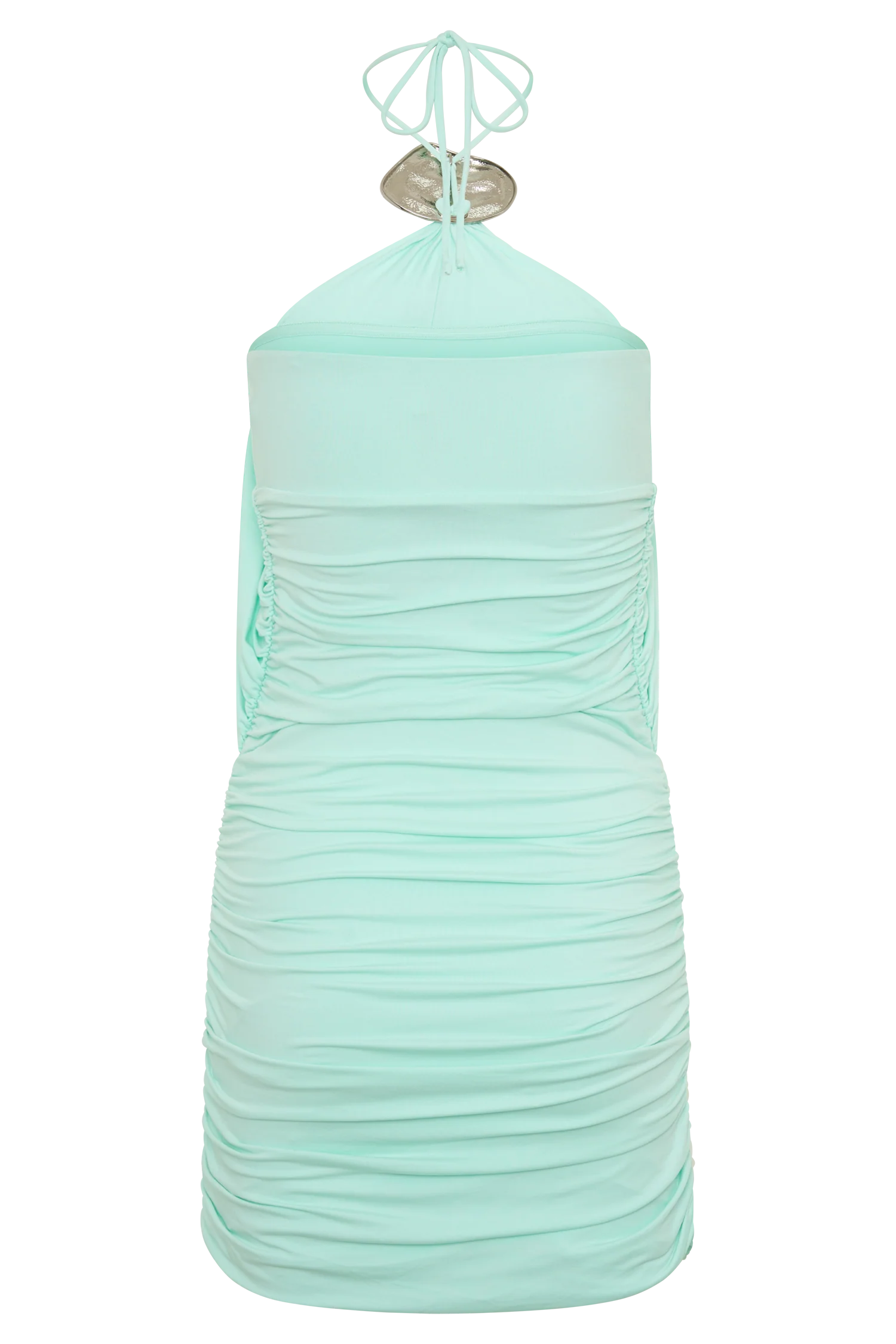 Sade Halter With Hardware Mini Dress - Sea Blue
