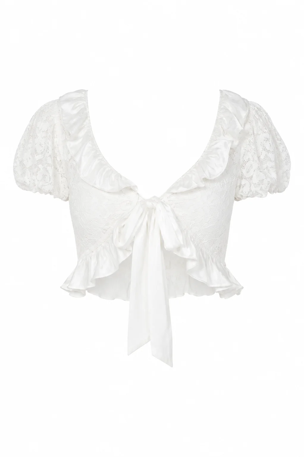 Ruffled Lace Crop Top