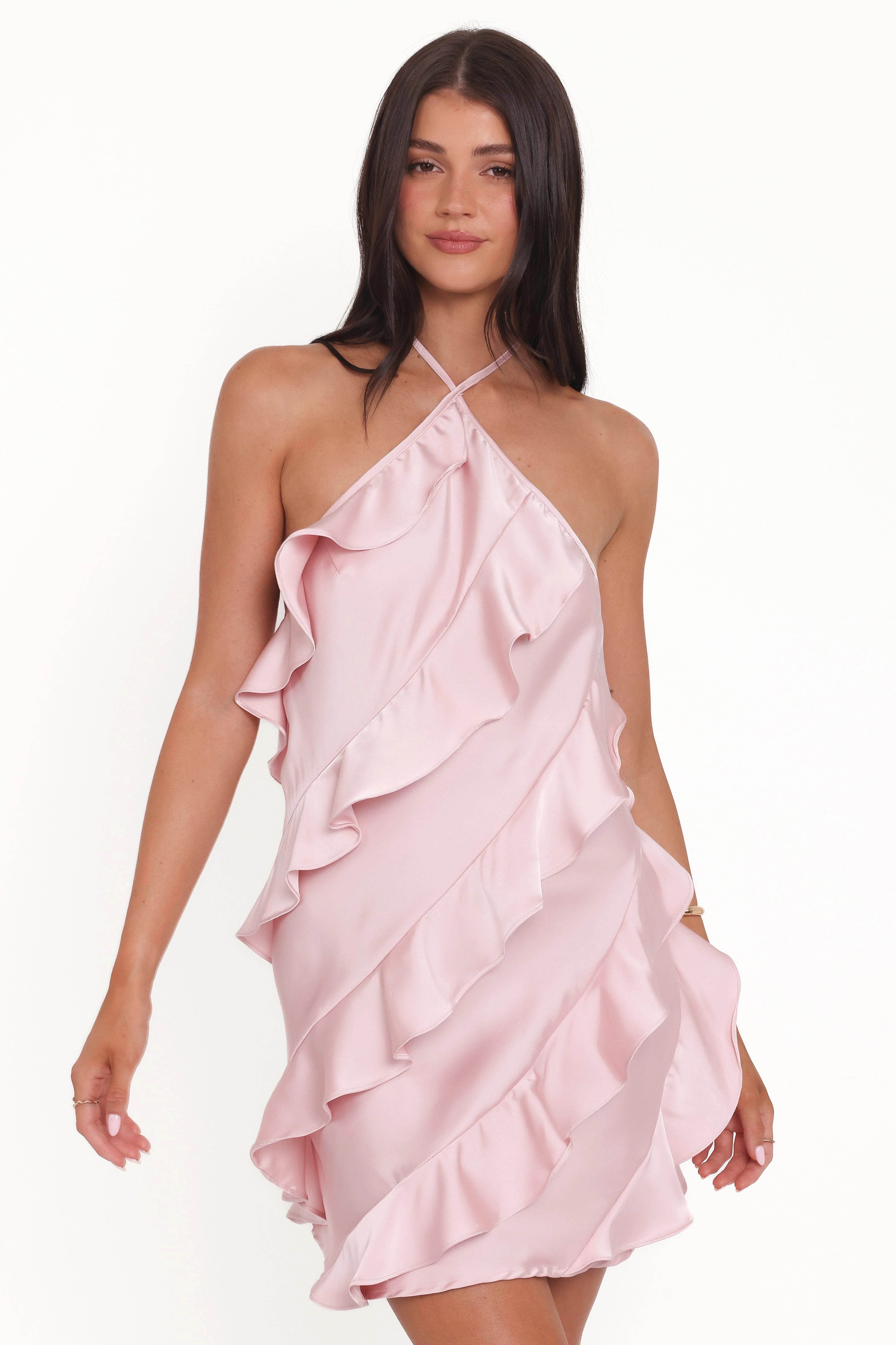 Valery Halterneck Mini Dress - Pink