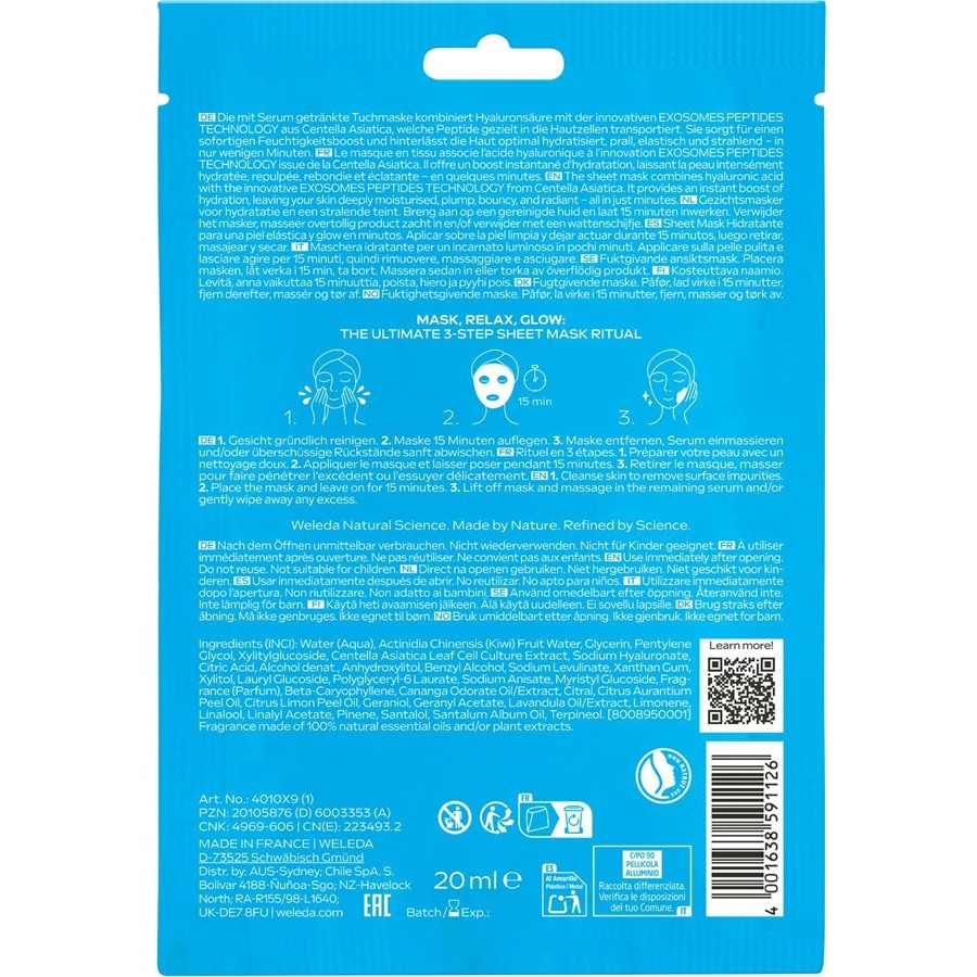 WELEDA Intensive care Maseczka w płachcie EXO BOOST Hydrobounce