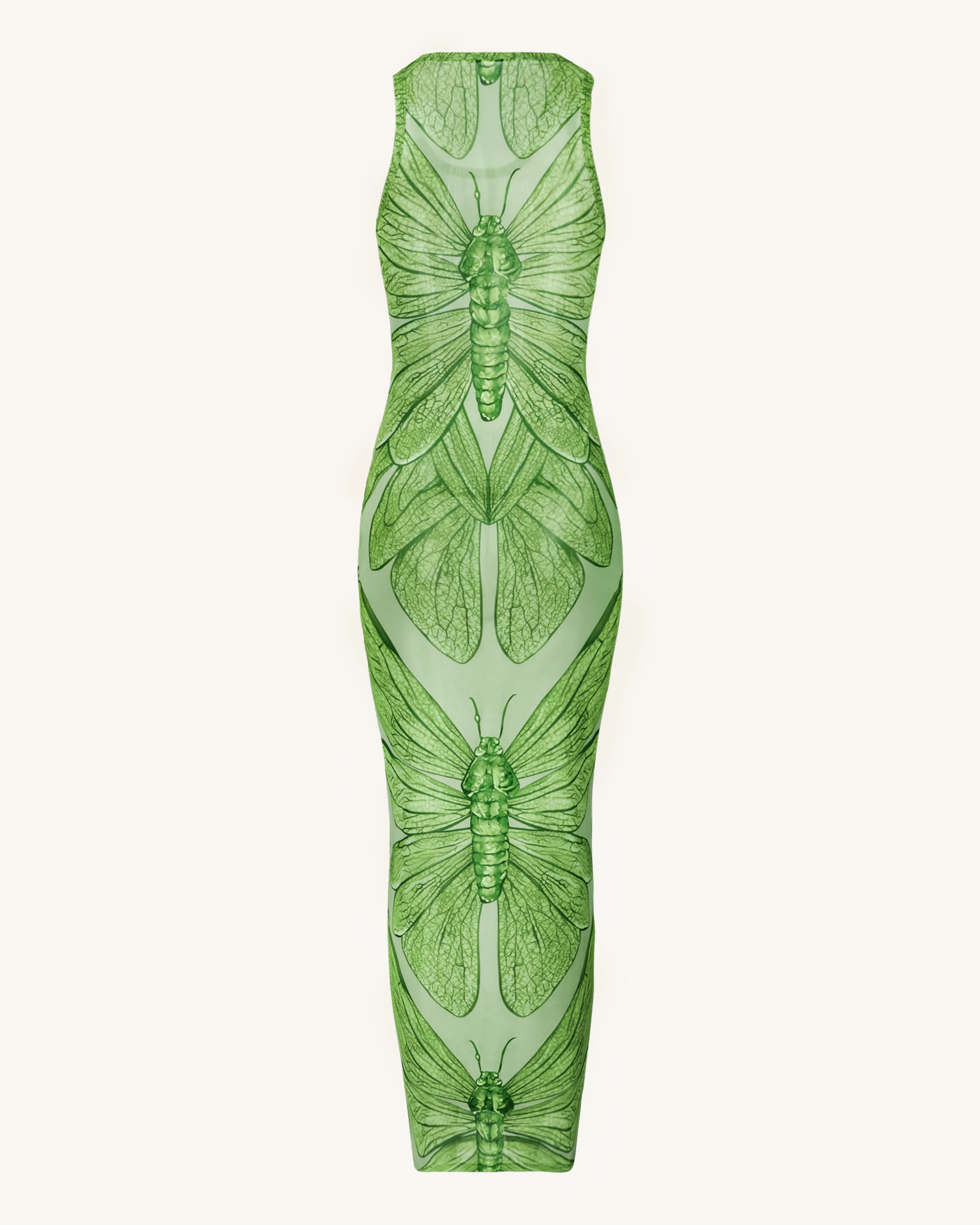 Dragonfly Axis Tank Mesh Dress - Green - FASHION NOB