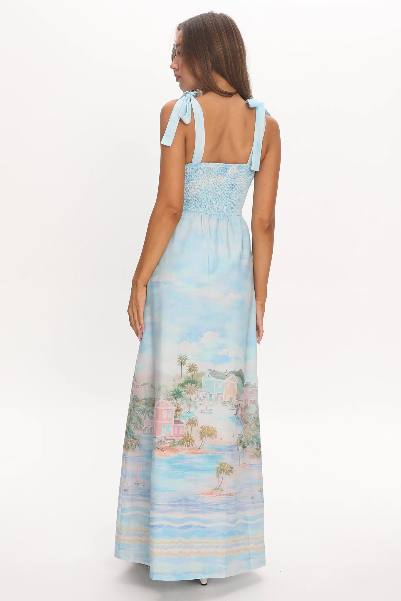 Cove Hideaway Tie Strap Maxi Dress Blue