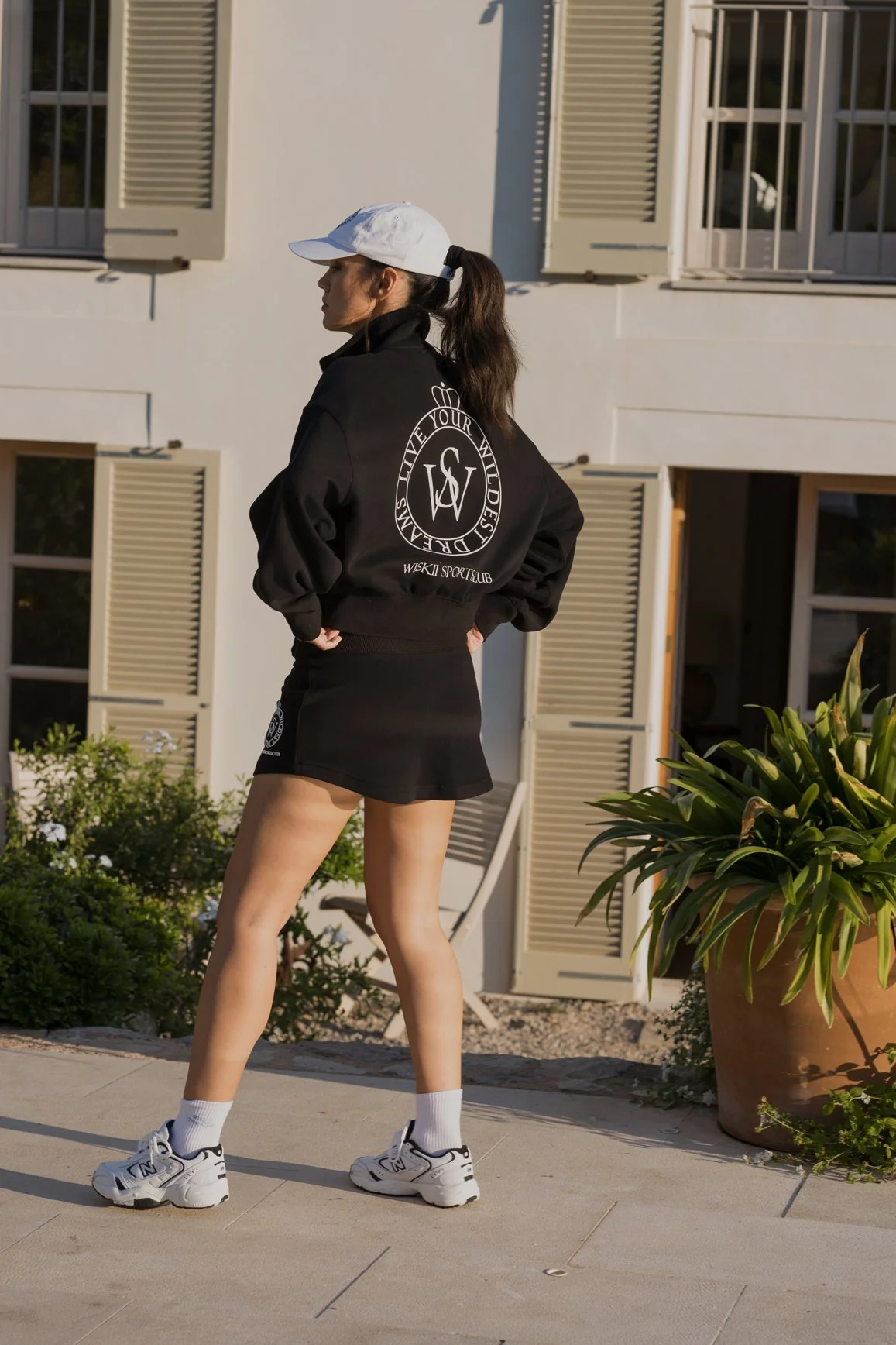 WISKII Two-Way Zipper Jacket & Stylish Ease Mini Sweat Skirt