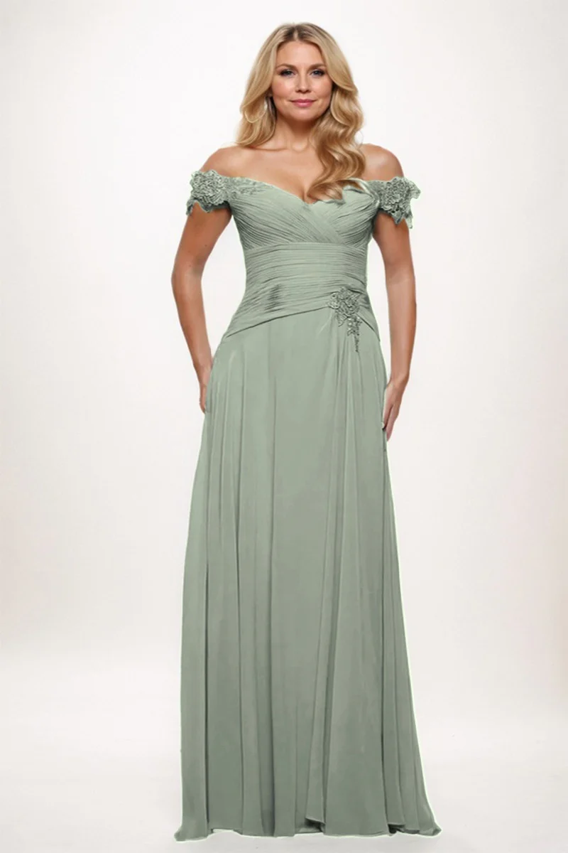 A-Line Maxi Chiffon Mother Dress CM0255