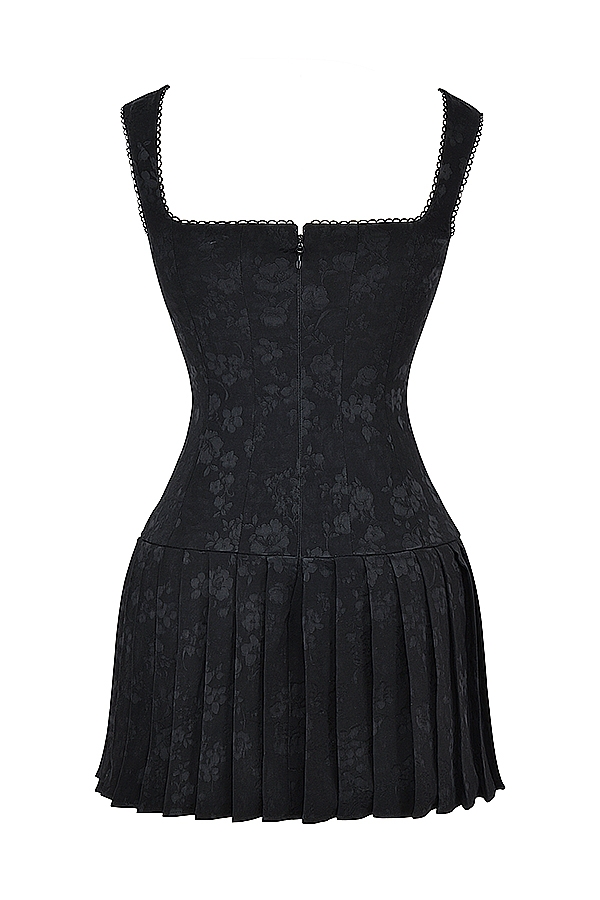 Black Pleated Mini Dress