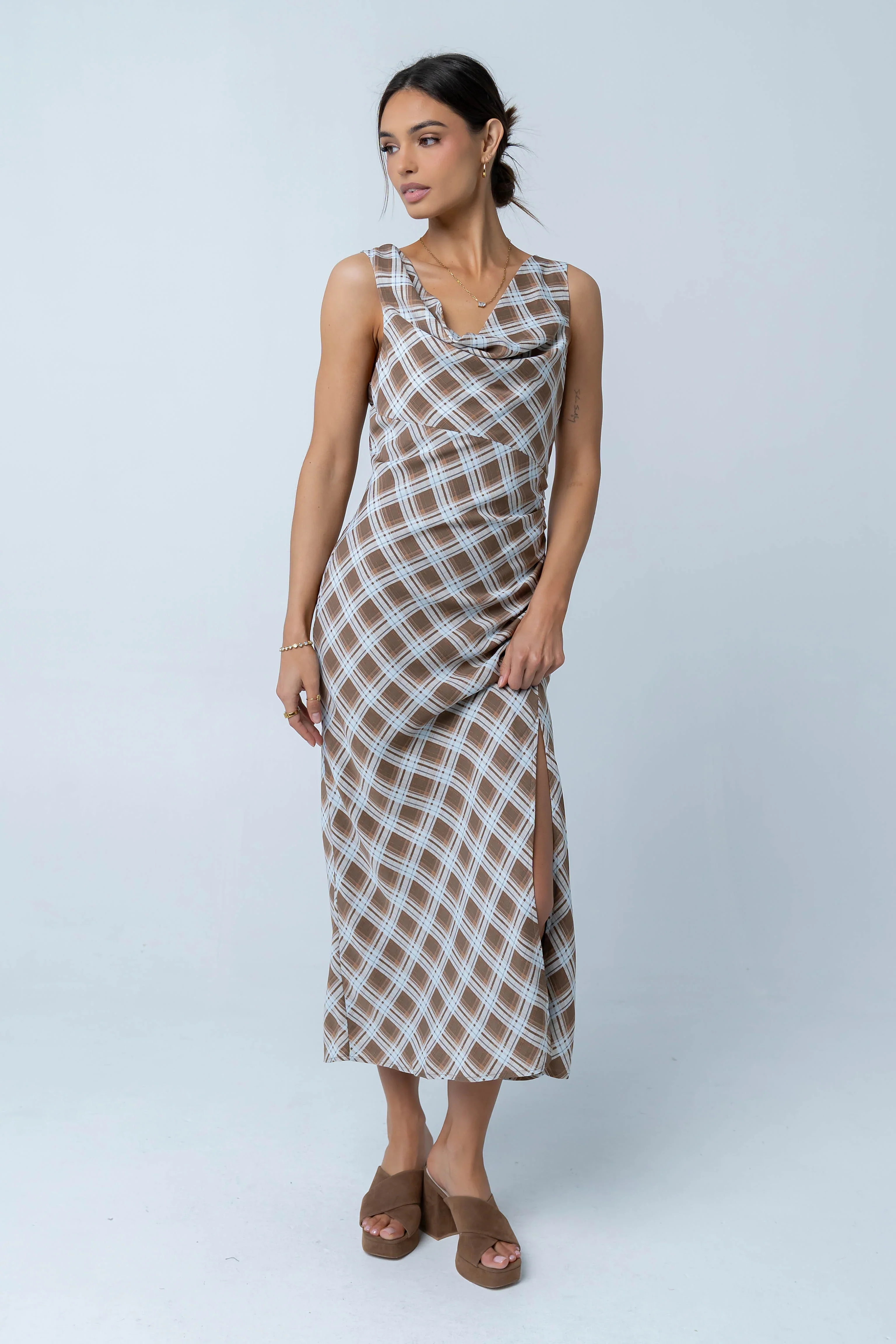 Renae Plaid Maxi Dress
