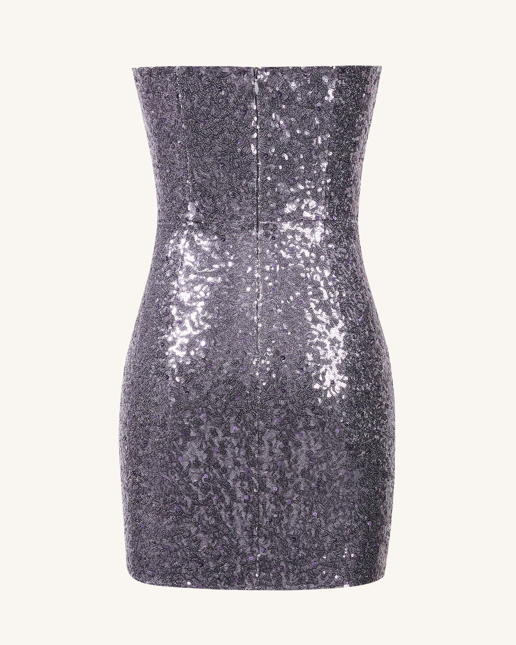 Brynlee Purple Sequinned Strapless Mini Dress - Purple - FASHION NOB