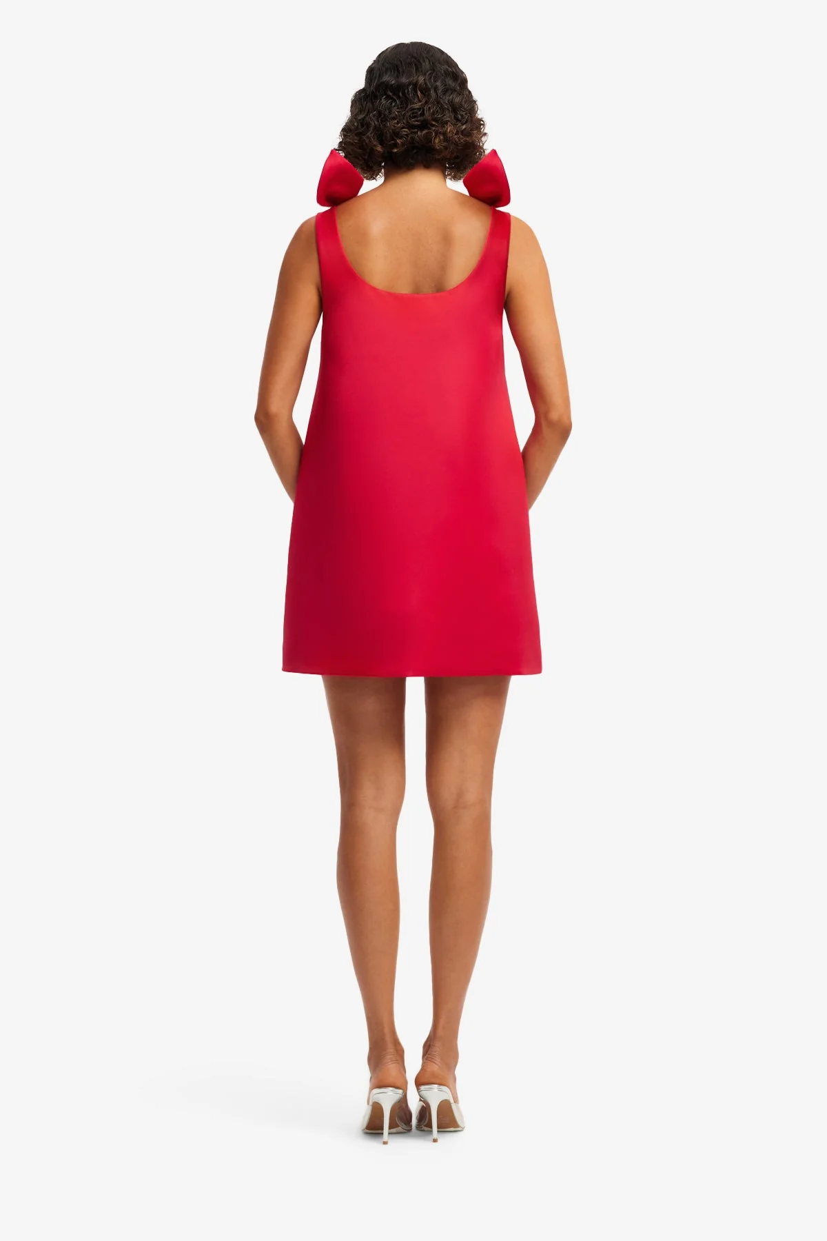Harper Bow Mini Dress - Vermilion