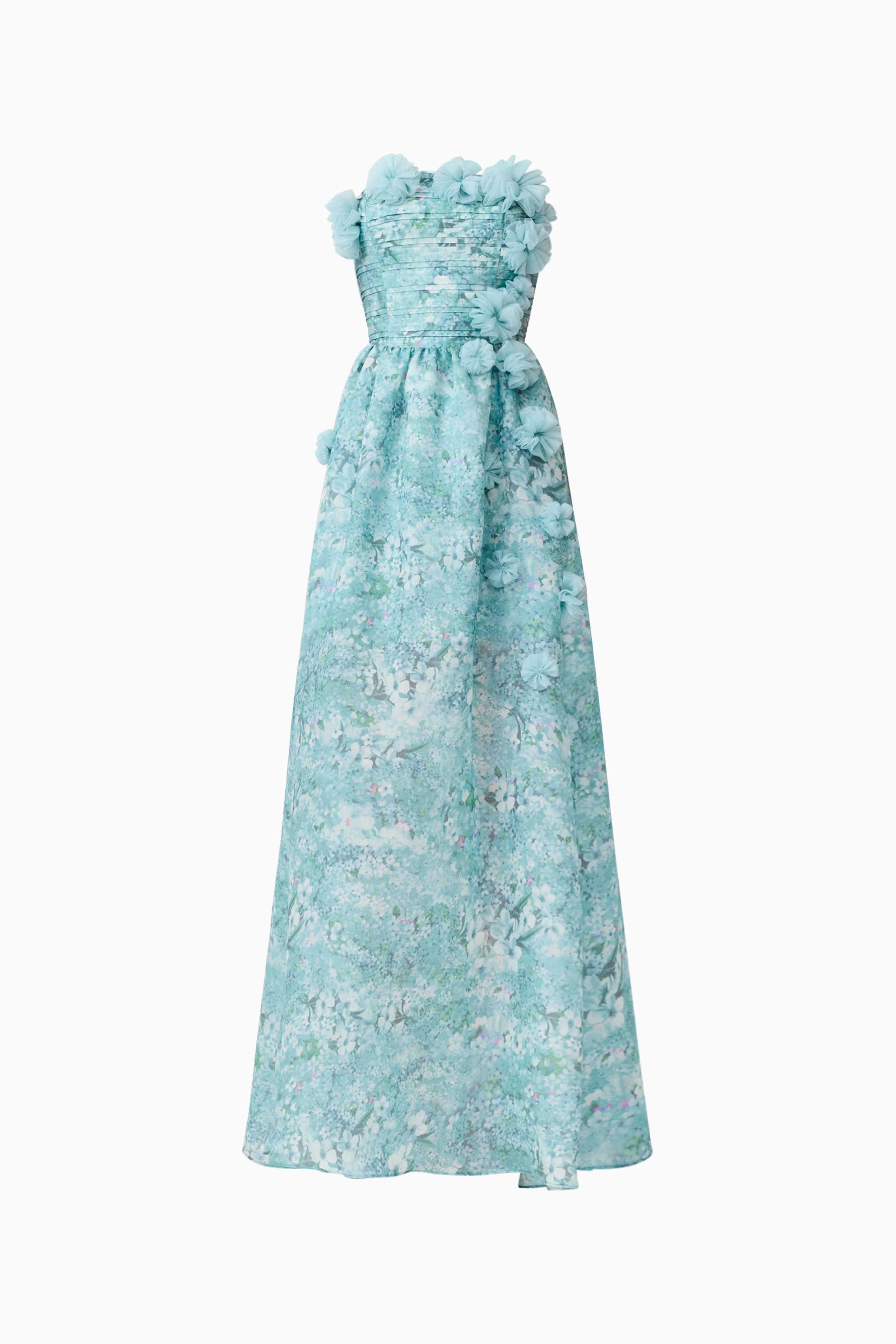 Faye Strapless Gown in Blue