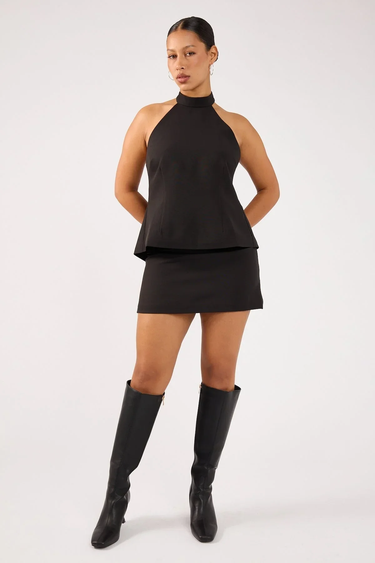 Perfect Stranger Beck Buckle Mini Skirt Black