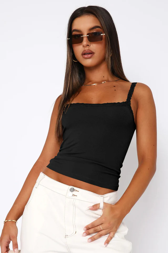 Solid Square Neck Top