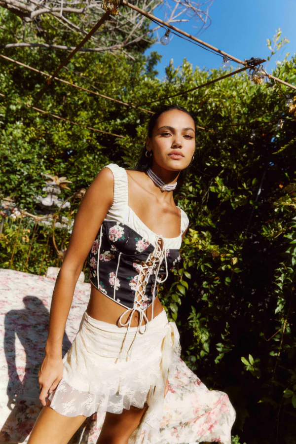 Tiered Lace Mini Skirt