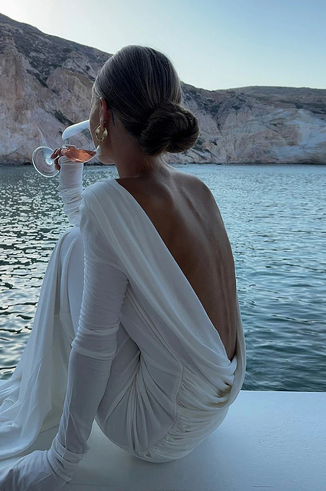 Quintina Plunging Back Maxi Dress