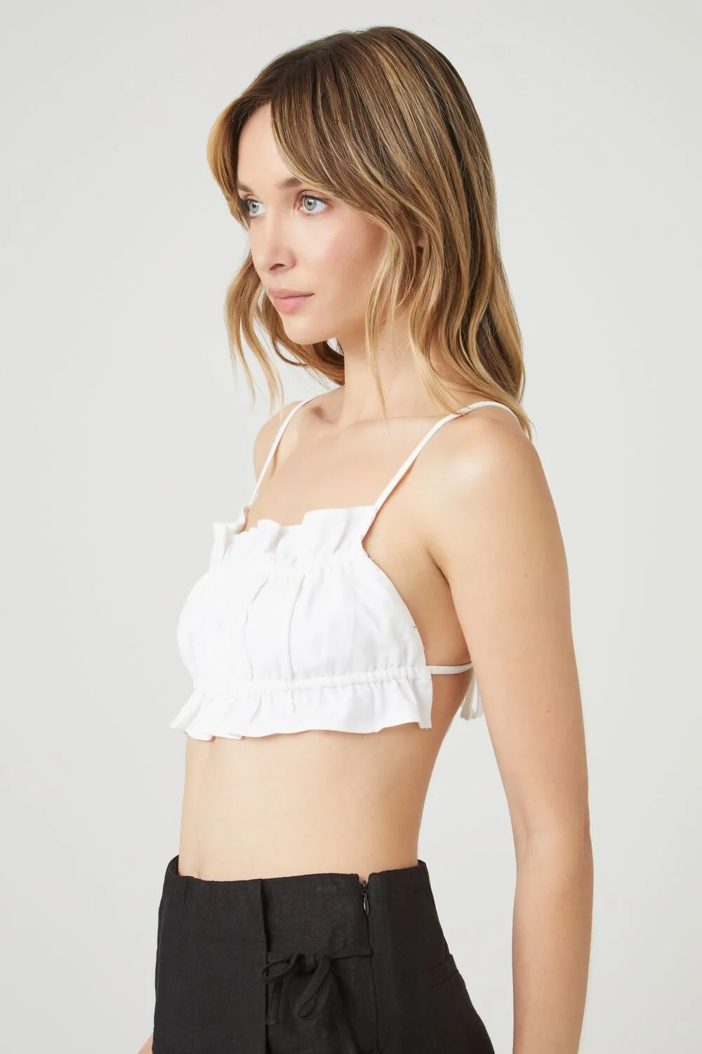 Open-Back Ruffled Cropped Cami