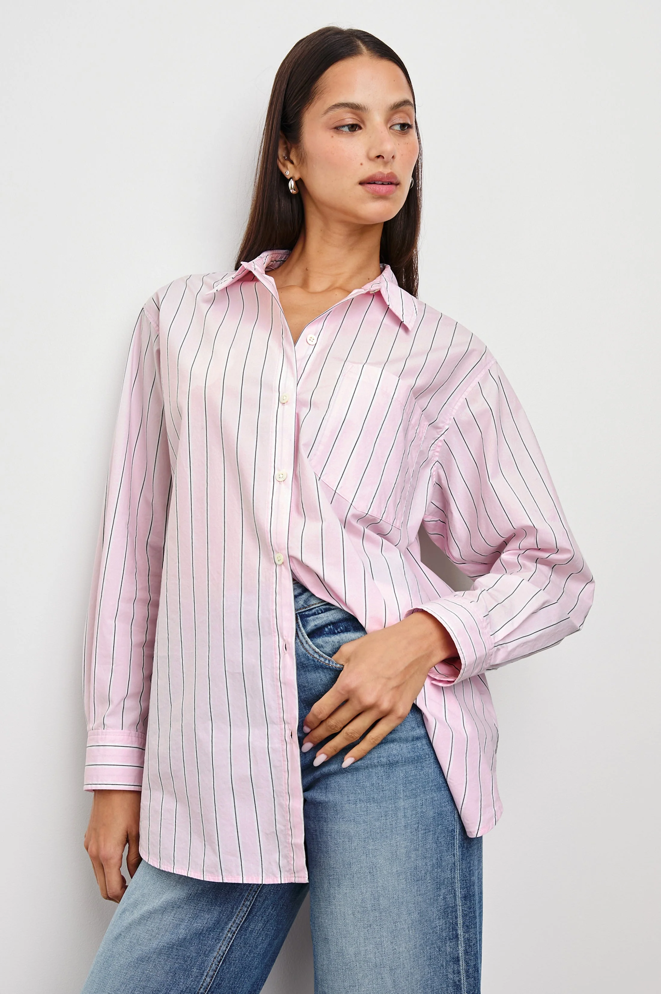 Elsa Shirt - Cherry Blossom Stripe