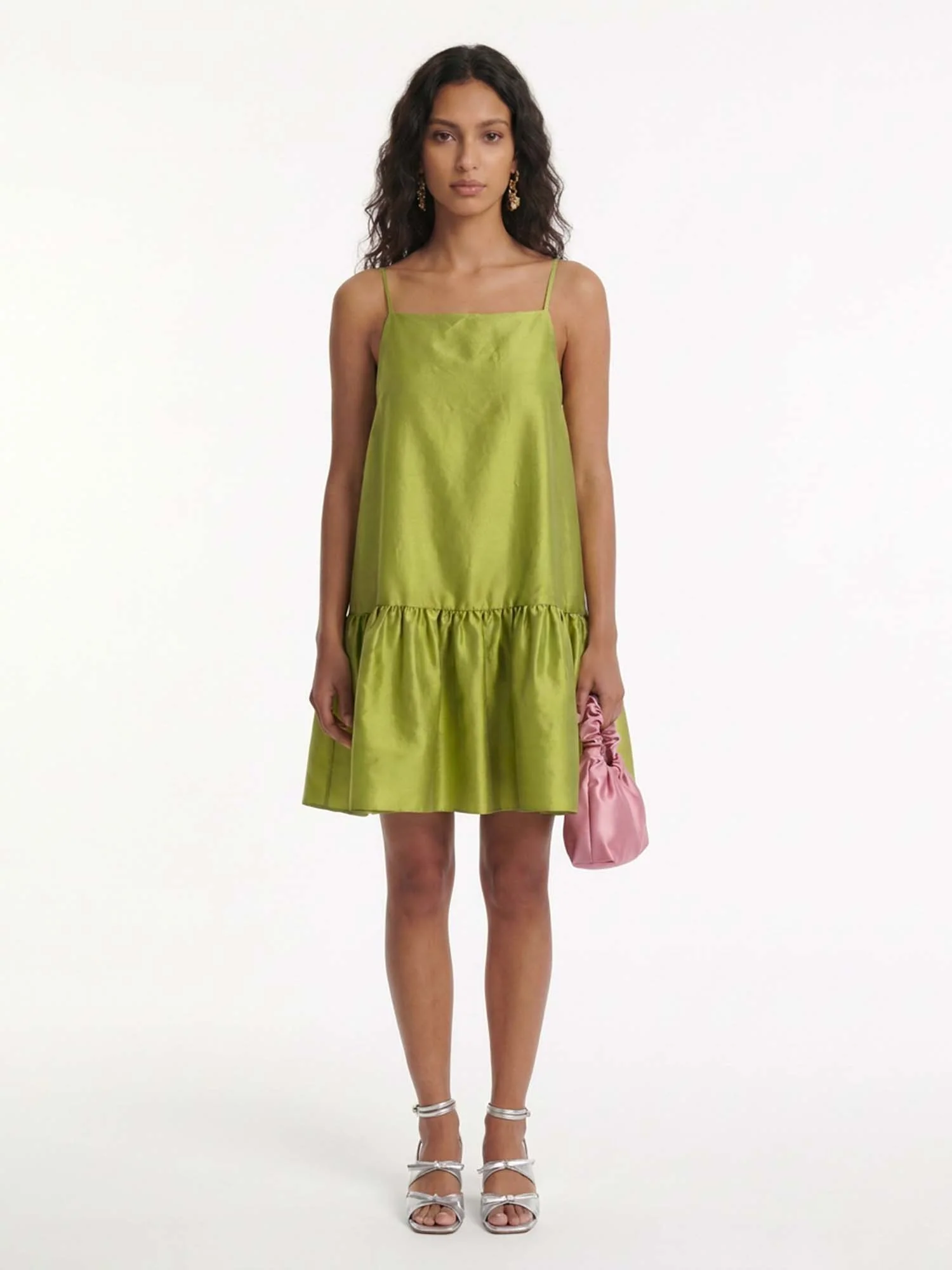 Lime Tiered Mini Dress