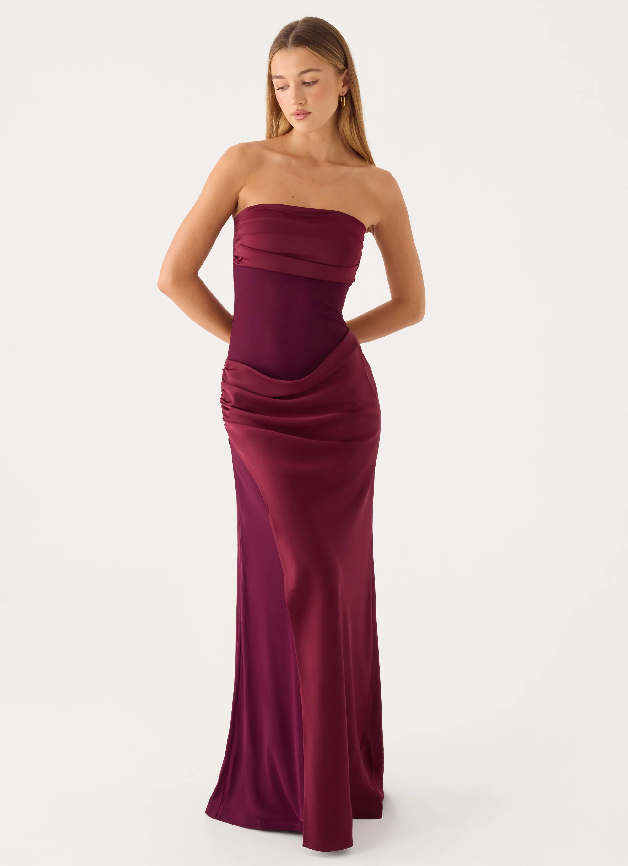 Charmaine Maxi Dress - Deep Maroon - luluinthesky