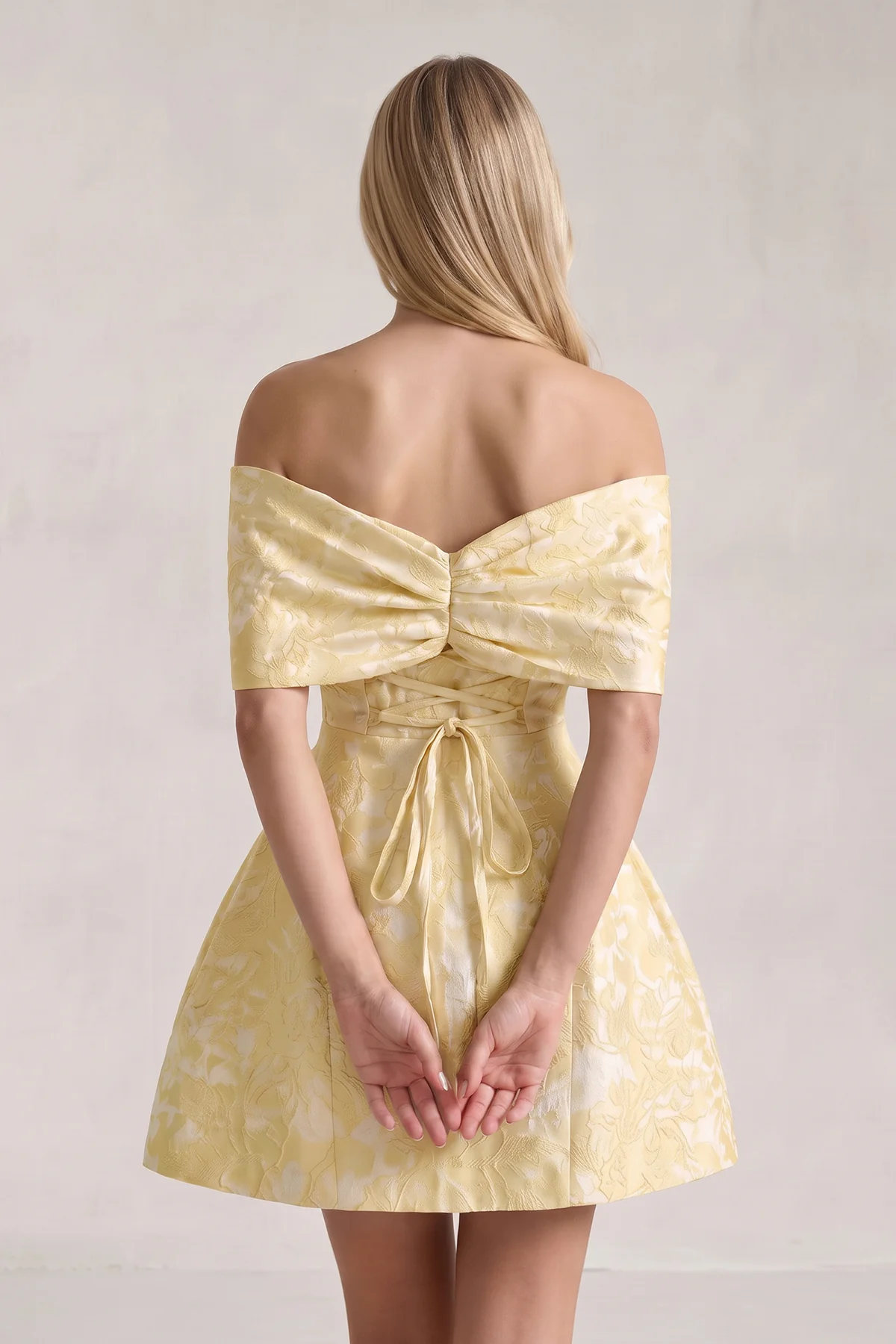 Pink Off The Shoulder Jacquard A Line Homecoming Dress With Appliques