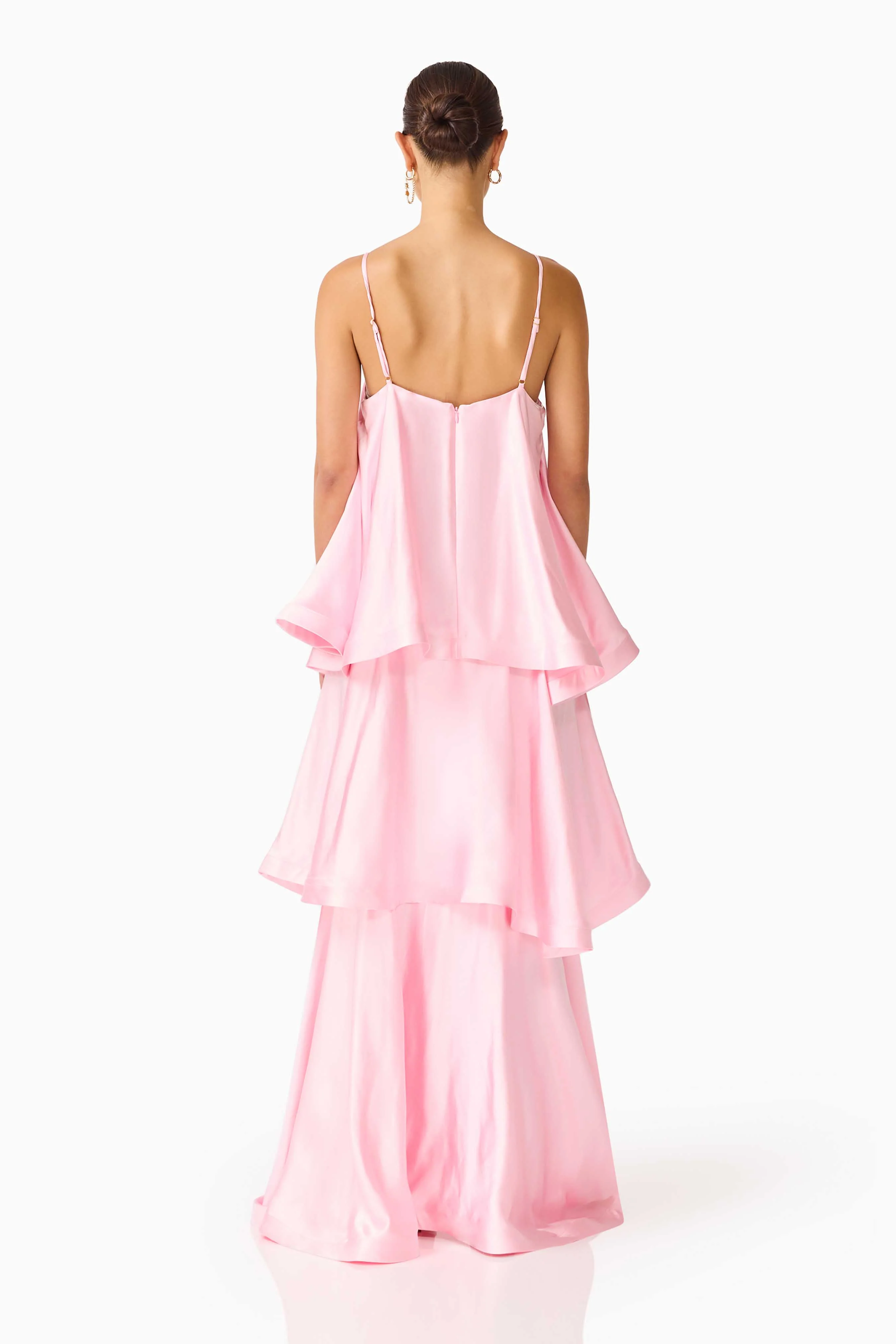 Tilly Tiered Maxi Dress in Pale Pink