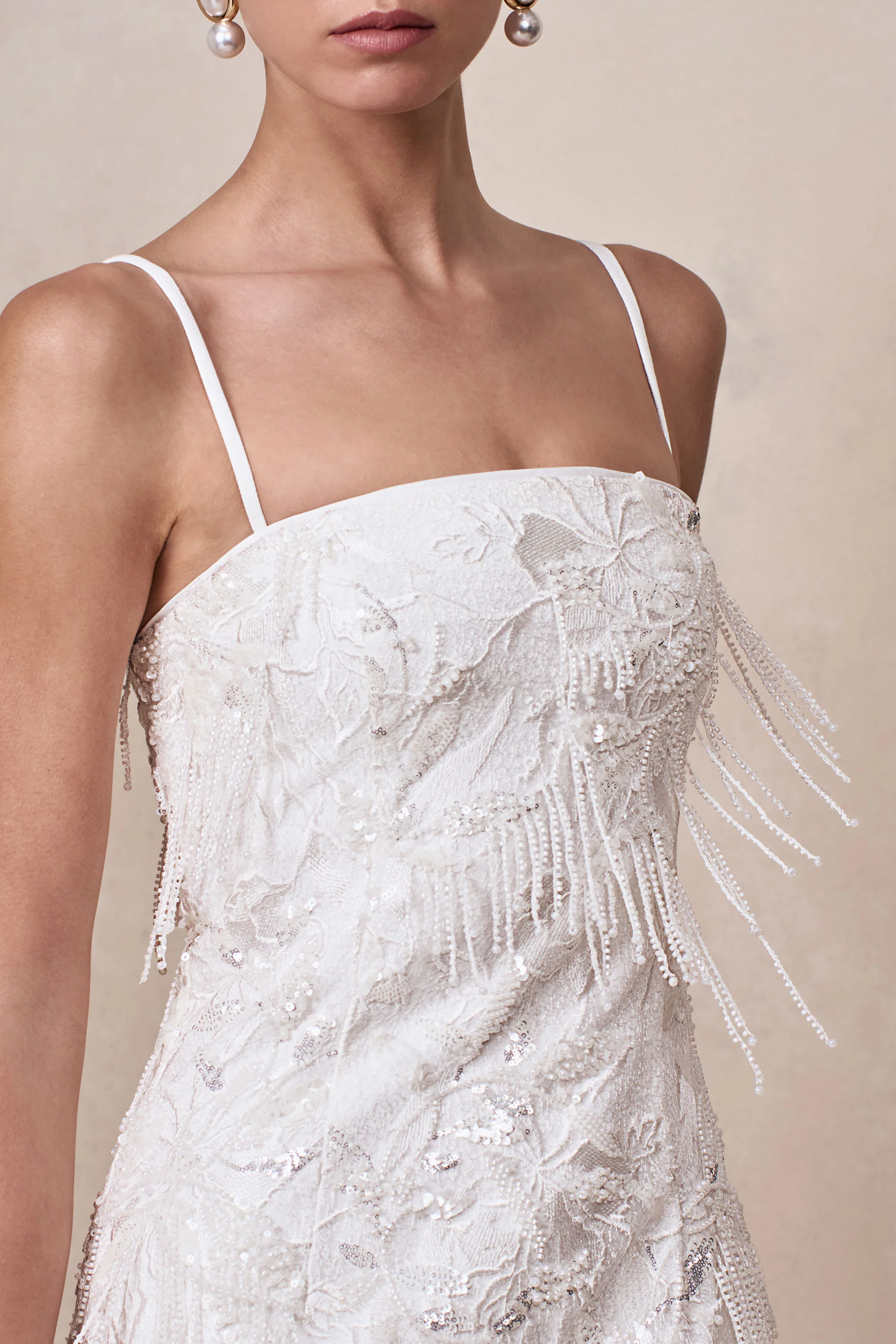 Paulina | White Embellished Bandeau Mini Dress - luluinthesky