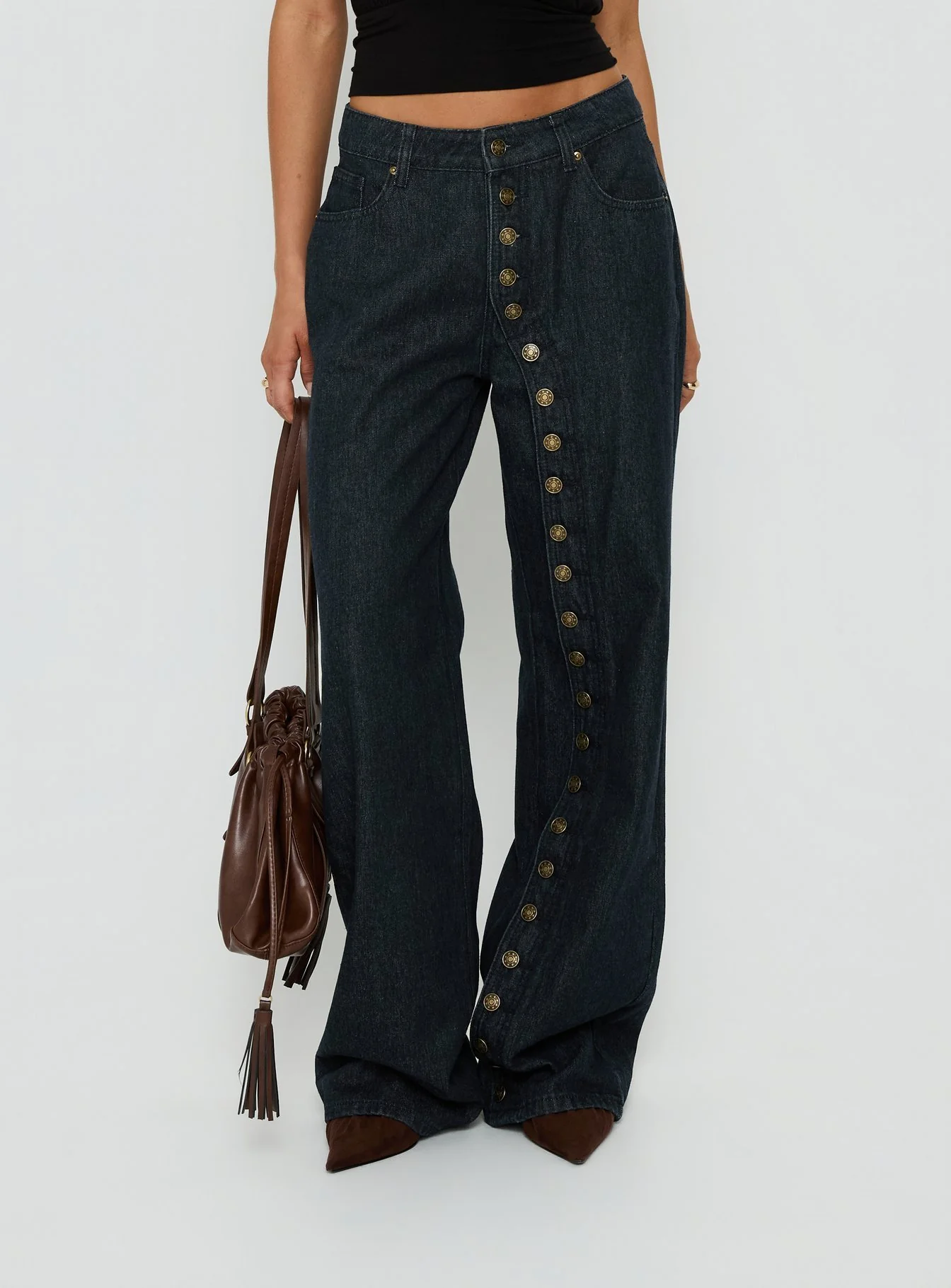 Penny Mid Rise Straight Leg Jeans Raw Denim