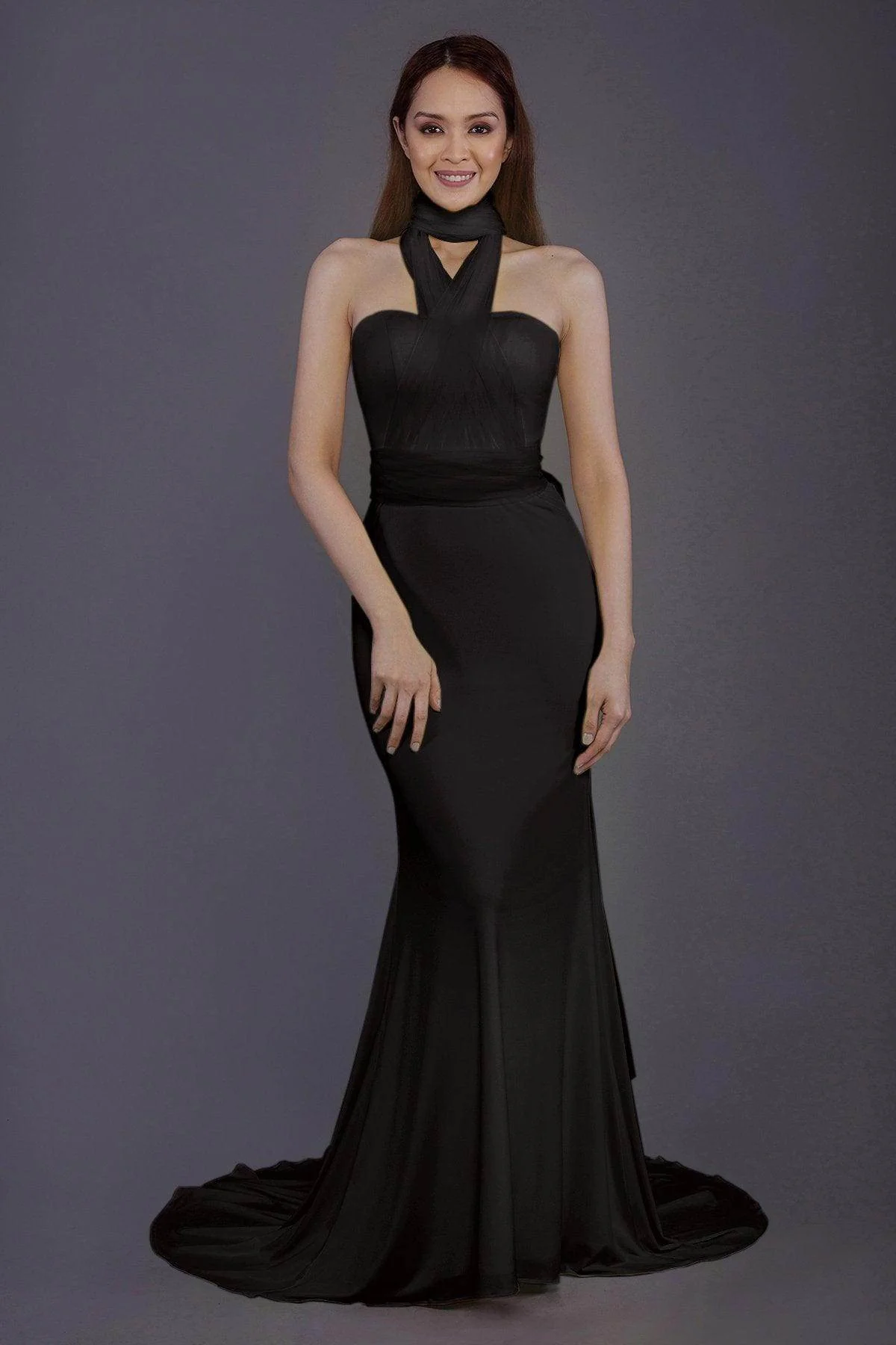 Mermaid Court Train Knitted Fabric Bridesmaid Dress PR3498