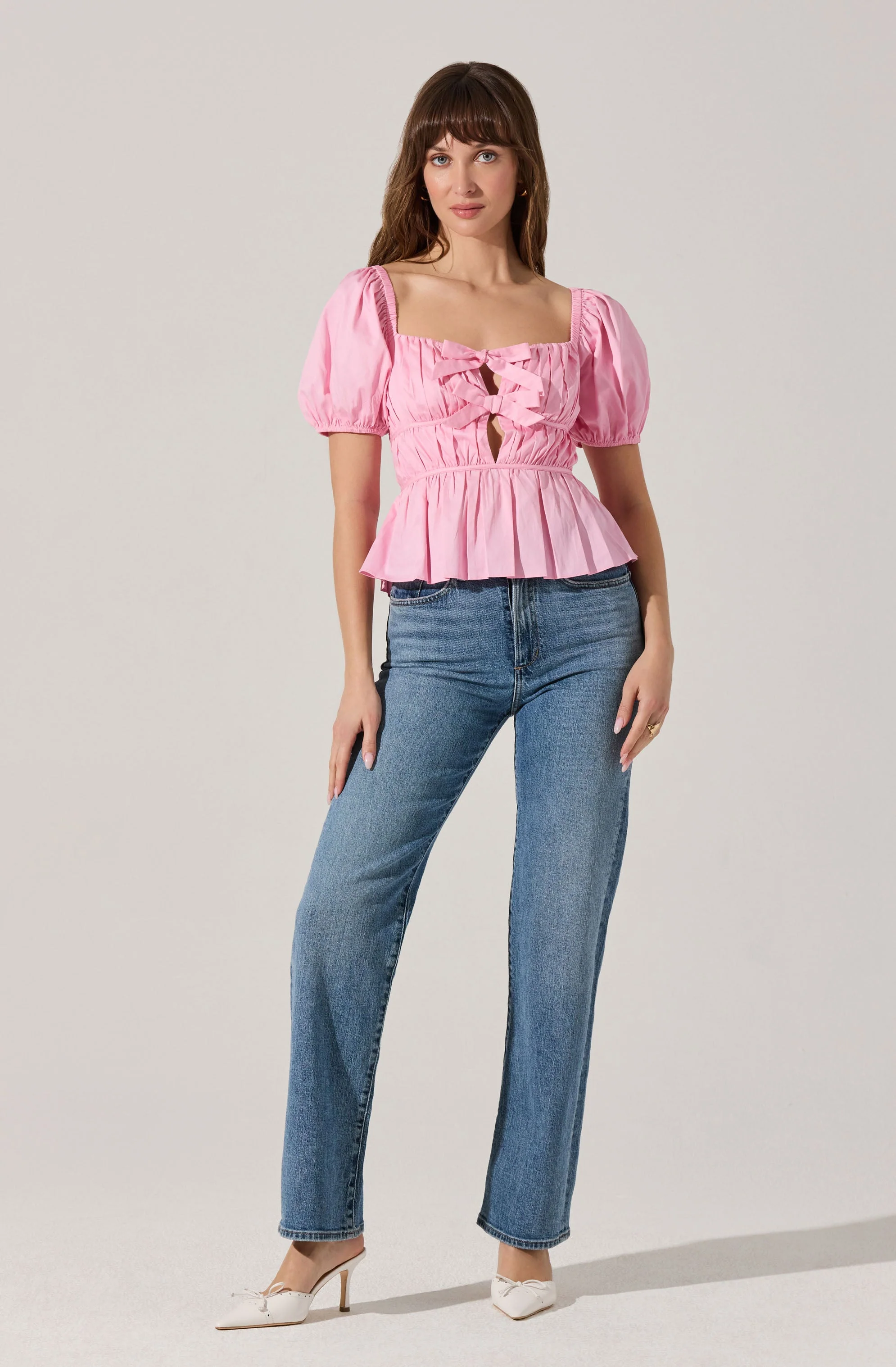Bow Front Peplum Top