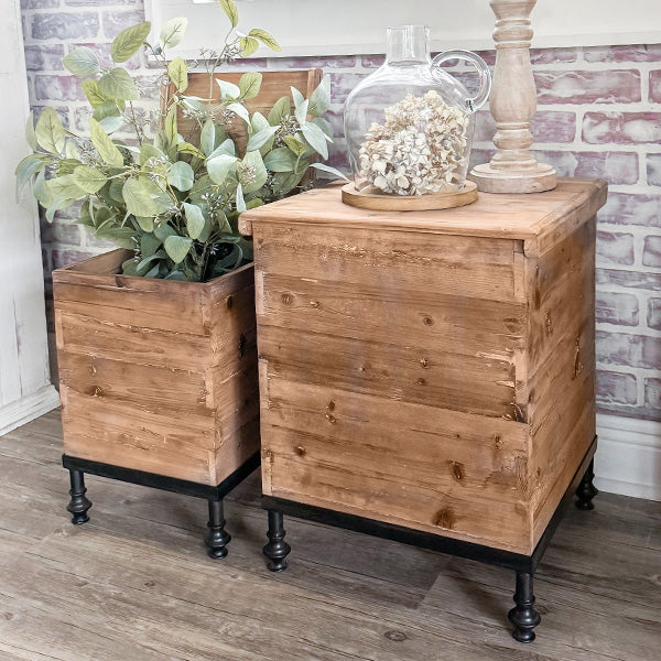 Reclaimed Wood Bee Box Trunks, Set of Two