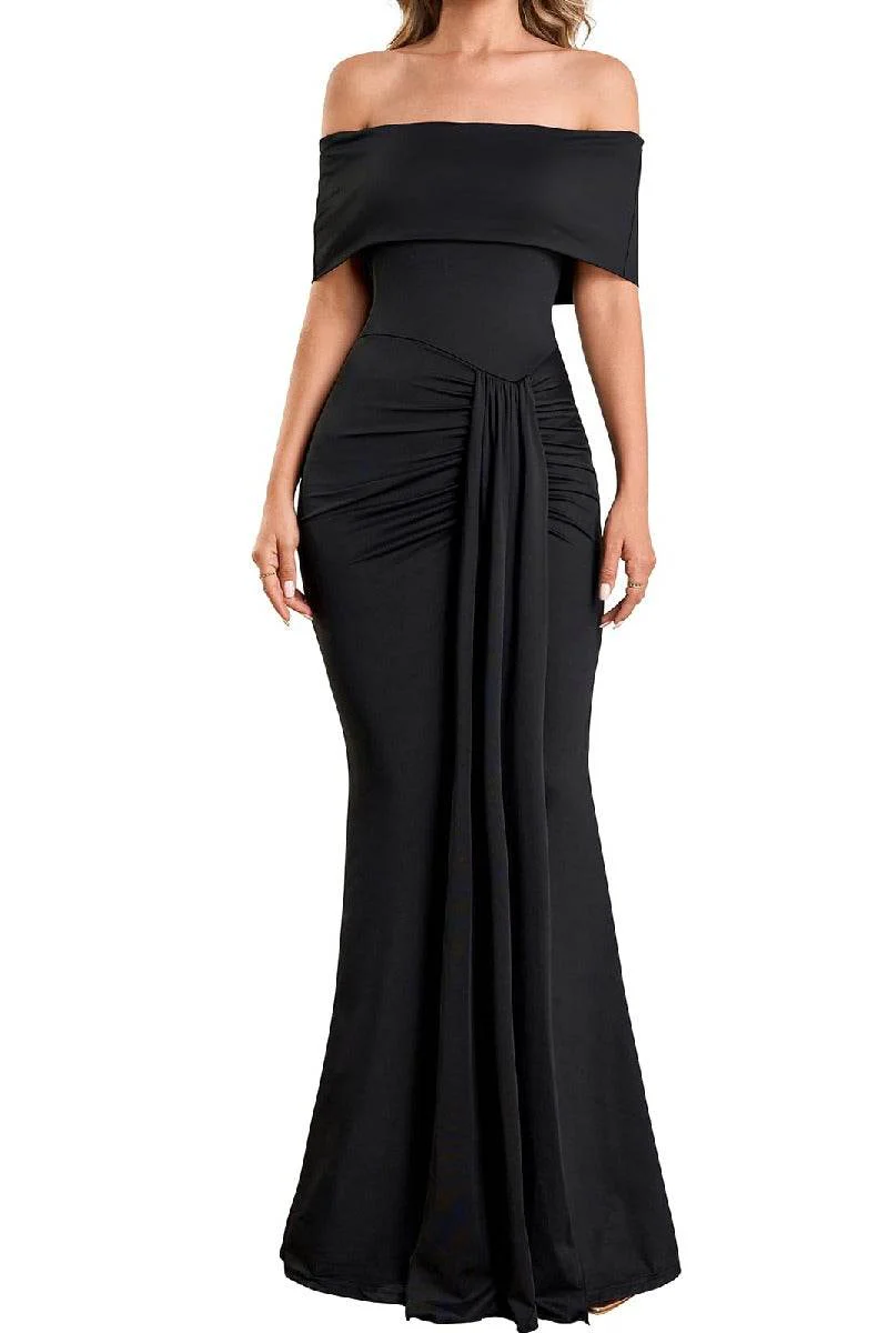 Sheath-Column Elastic Cloth Maxi Formal Wedding Guest Dresses B0FL2J69MM