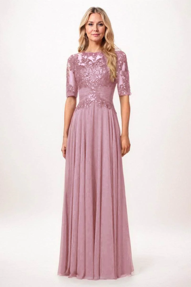 A-Line Maxi Chiffon Mother Dress CM0266