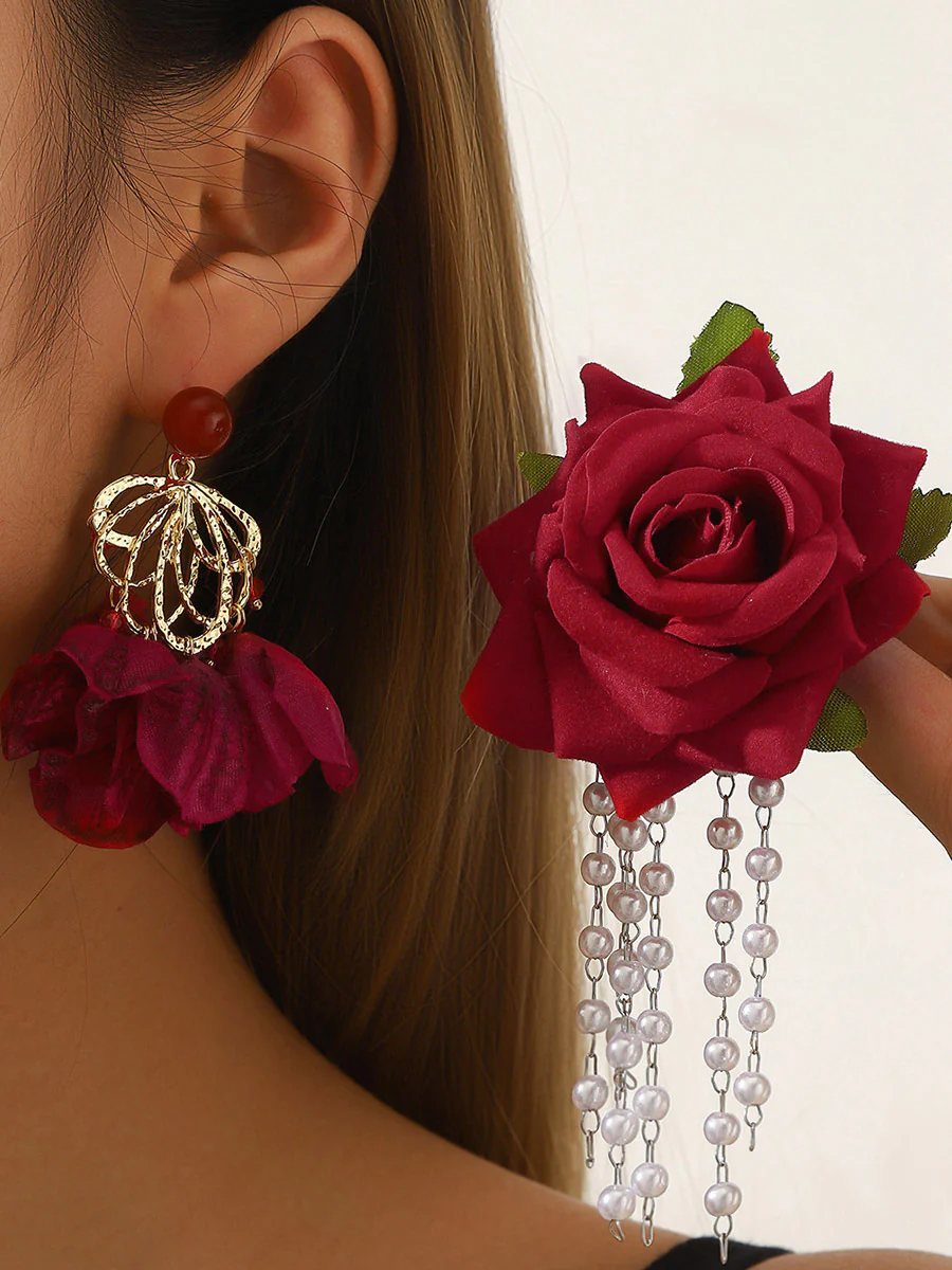 Chains Flower Shape Earrings Accessories