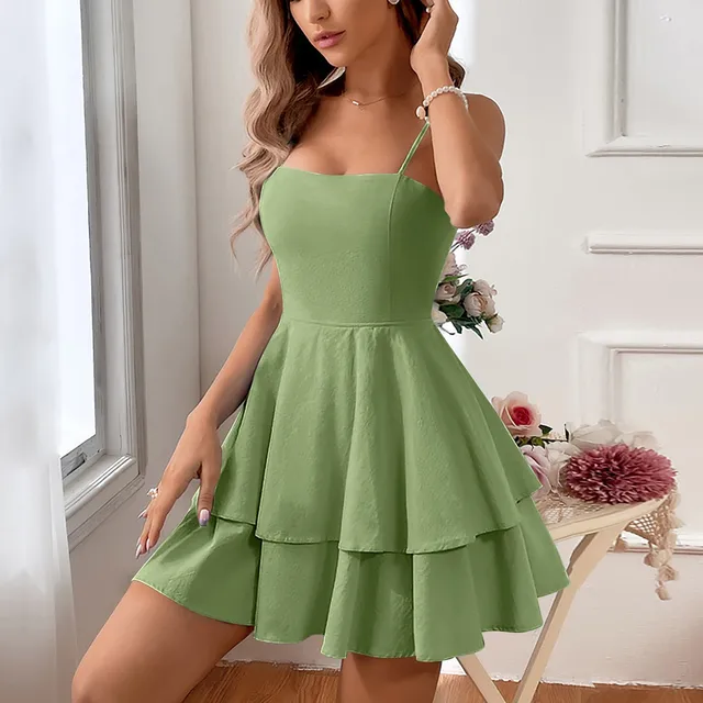 Juliette | Women's Tiered Spaghetti-Strap Cocktail Mini Dress