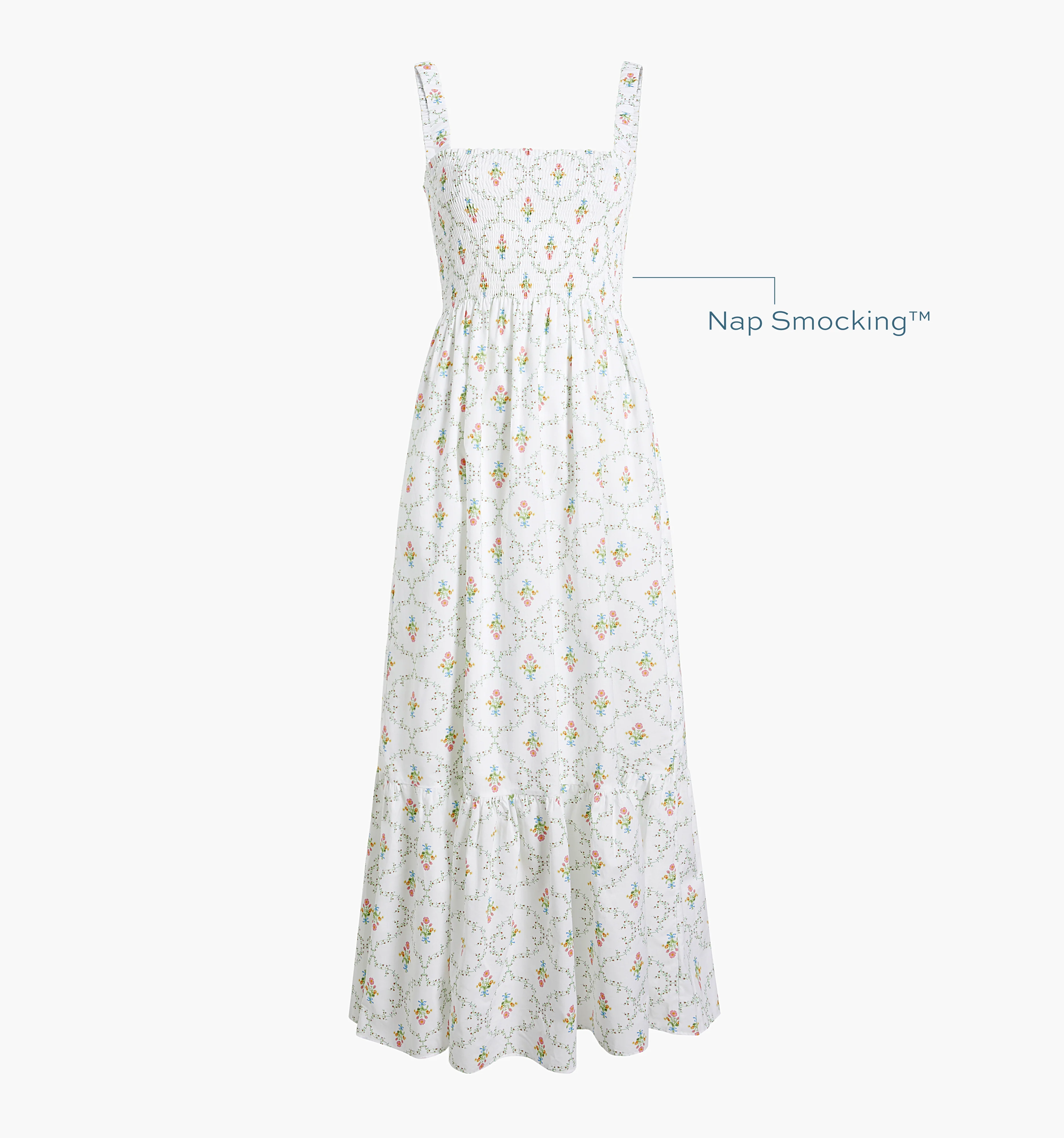 The Anjuli Nap Dress - Pastel Trellis Cotton