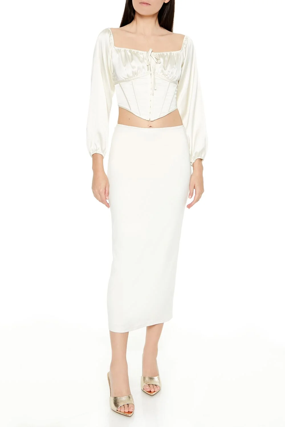Satin Corset Crop Top