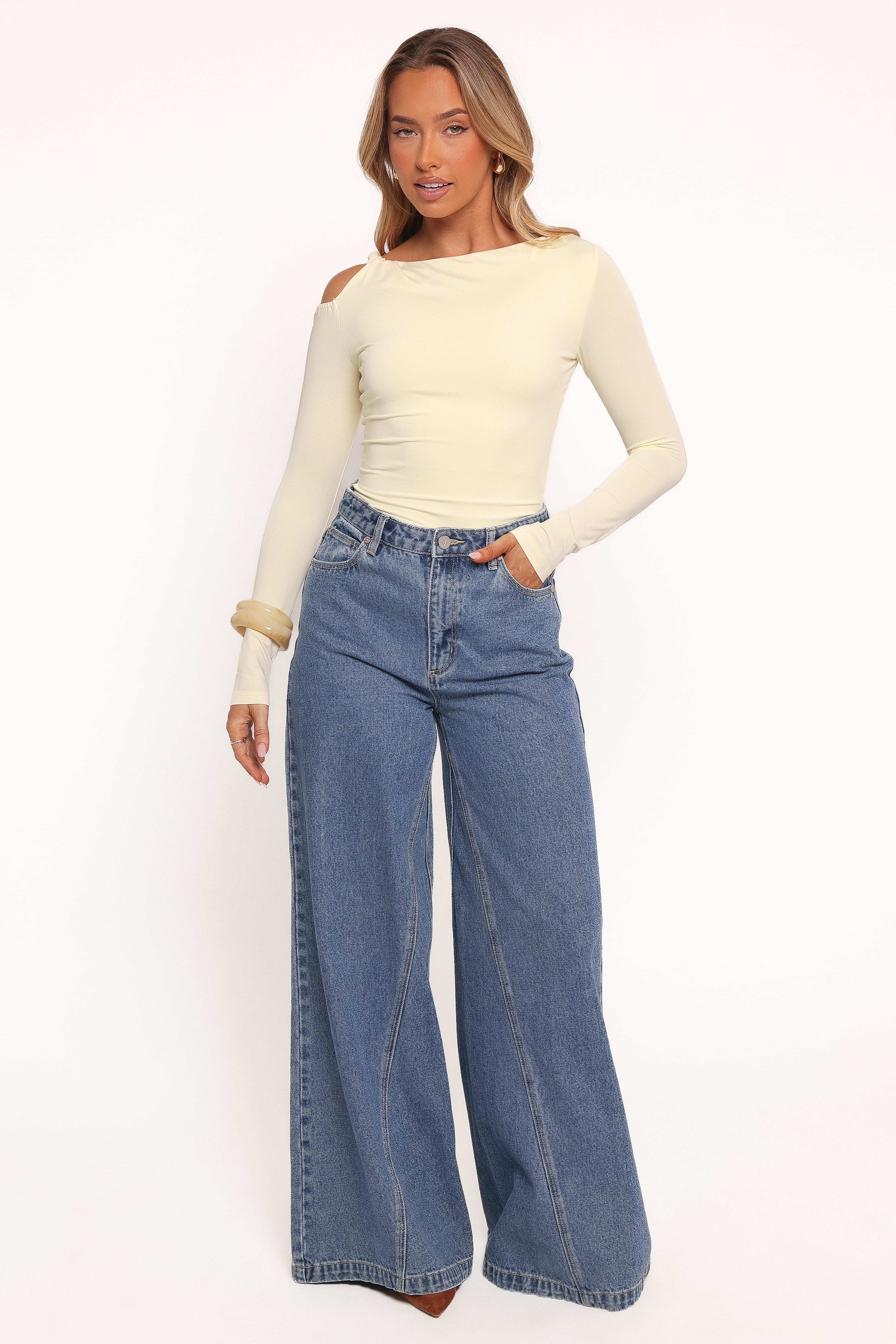 Darma Long Sleeve Top - Pale Yellow