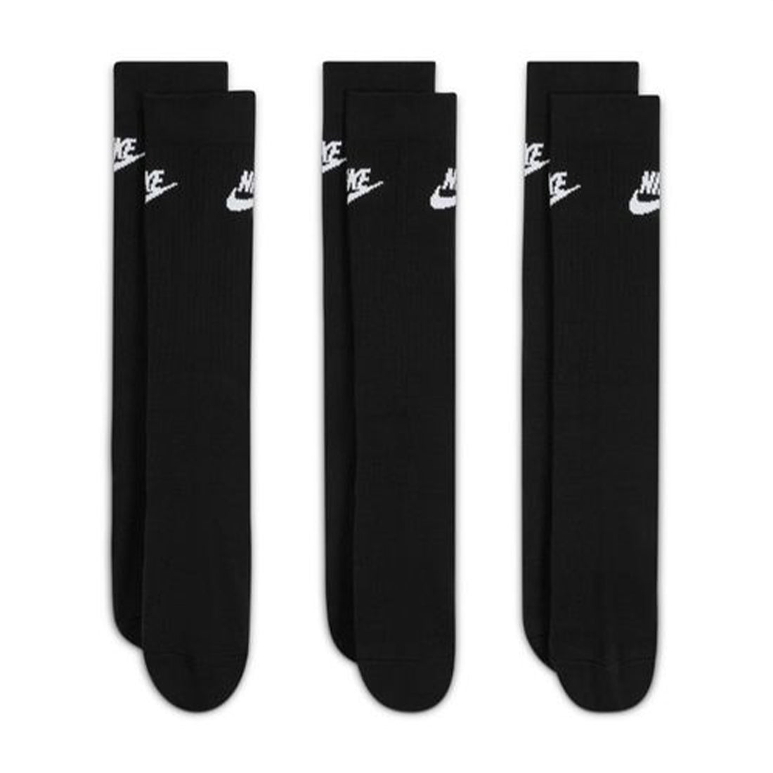 NIKE Sportswear Everyday Essential Crew Socks (3 Pairs) BLACK