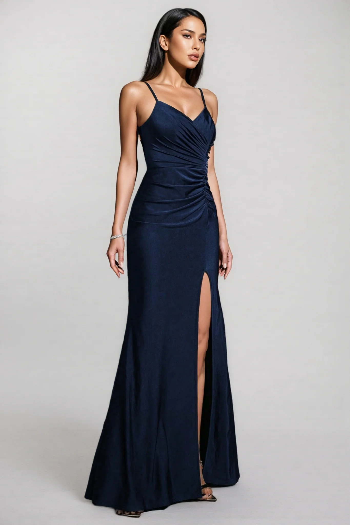 Jomi Navy V-Neck Maxi Dress