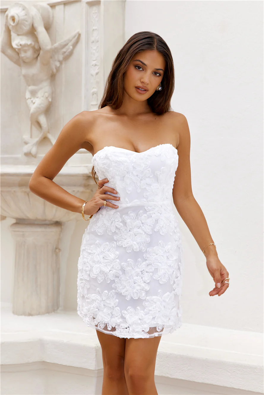 Finding Beauty Strapless Mini Dress White